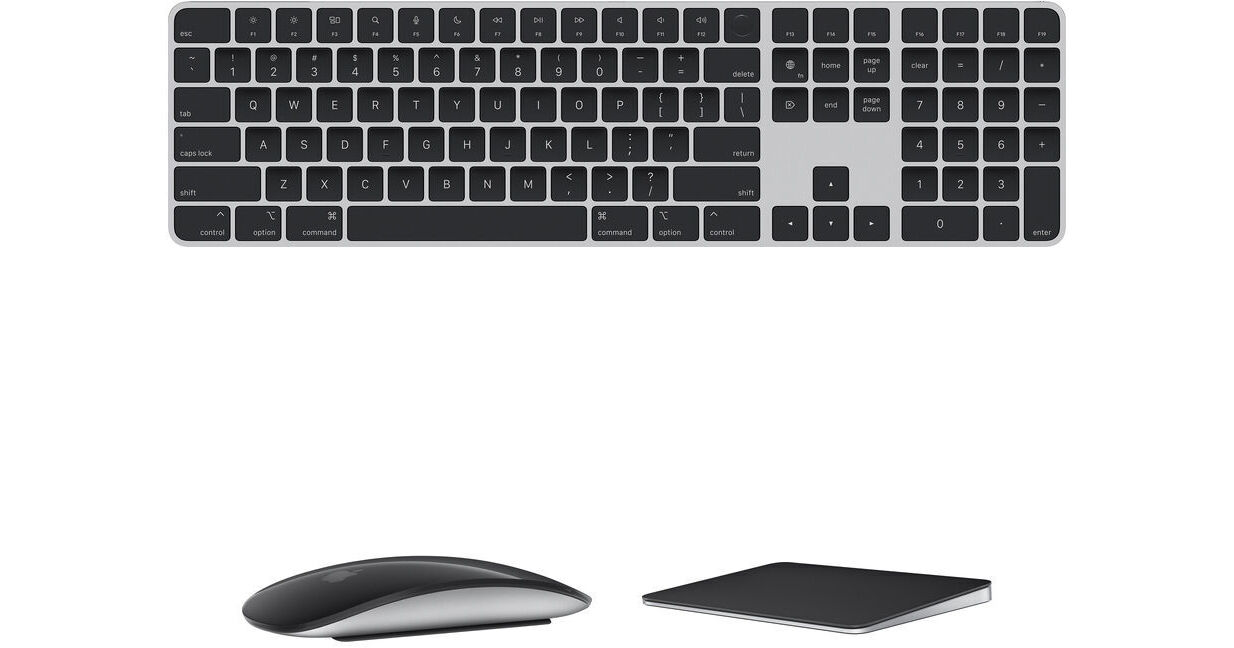 Apple Magic Keyboard with Touch ID and Numeric Keypad Kit with Magic Mouse  and Trackpad (Black)