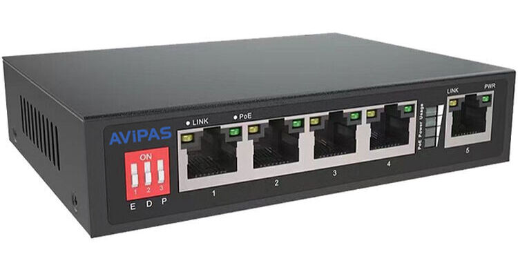 AViPAS AV-POE4 4-Port Gigabit PoE+ Compliant Unmanaged AV-POE4