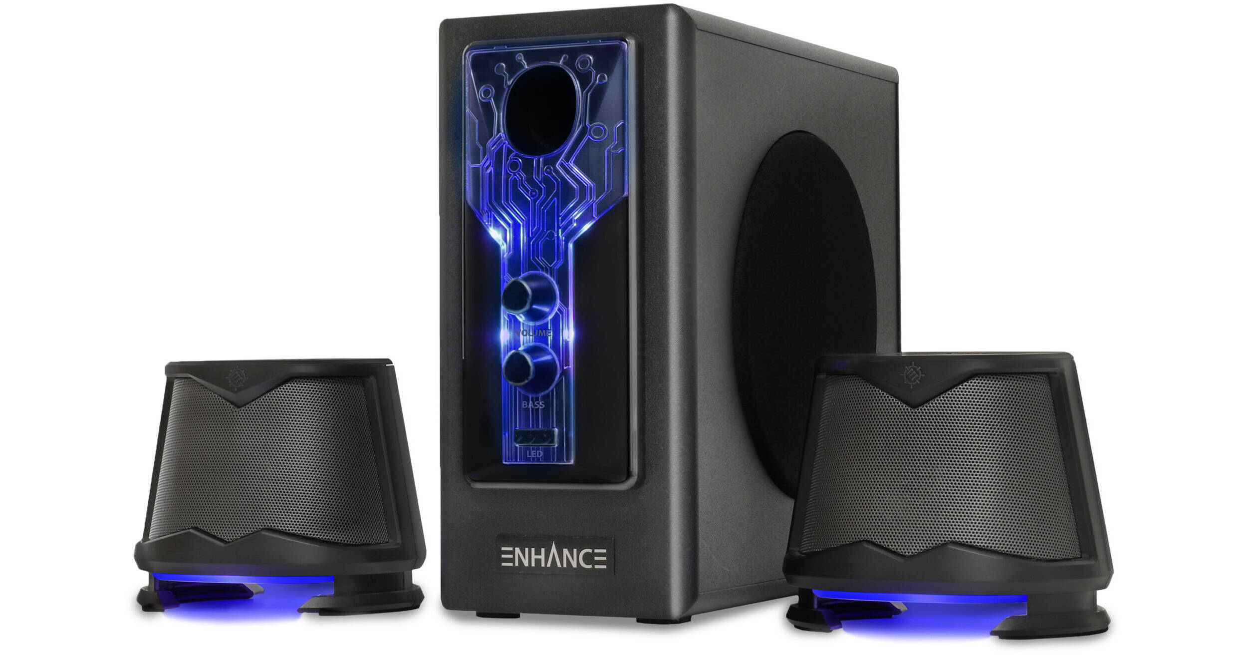 Enhance SB 2.1 Computer Speakers with Subwoofer ENPCSB2300BLUS