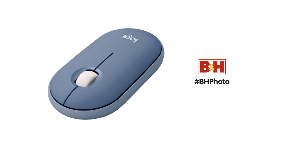 Logitech Pebble M350 Wireless Mouse (Blueberry) 910006660 B&H