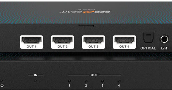 1x4 8K UHD HDMI 2.1 Splitter with Audio De-embedder