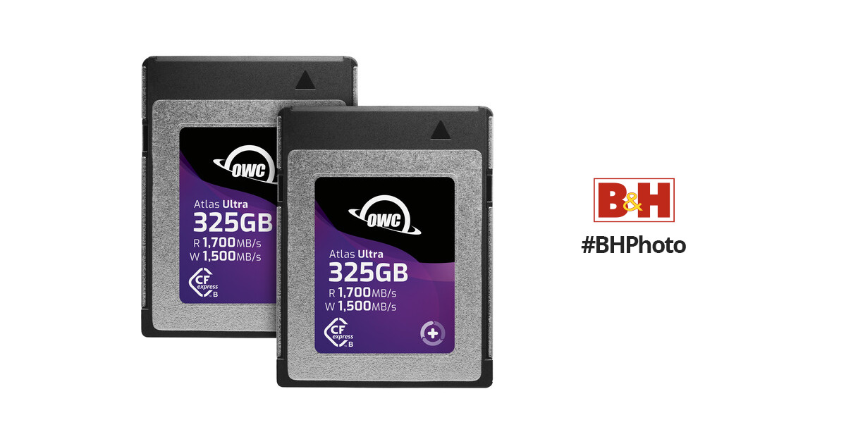 OWC 325GB Atlas Ultra CFexpress Type B Memory Card (2-Pack) B&H