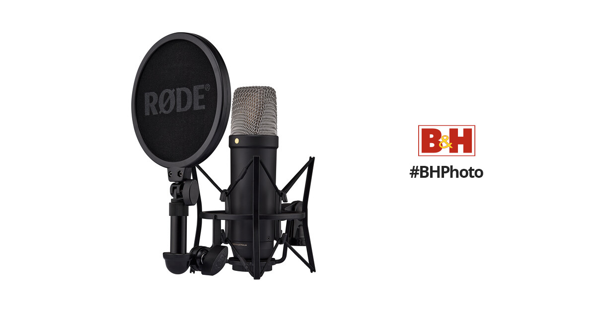 Rode NT1 5th Generation Condenser Microphone with SM6 Shockmount and Pop  Filter