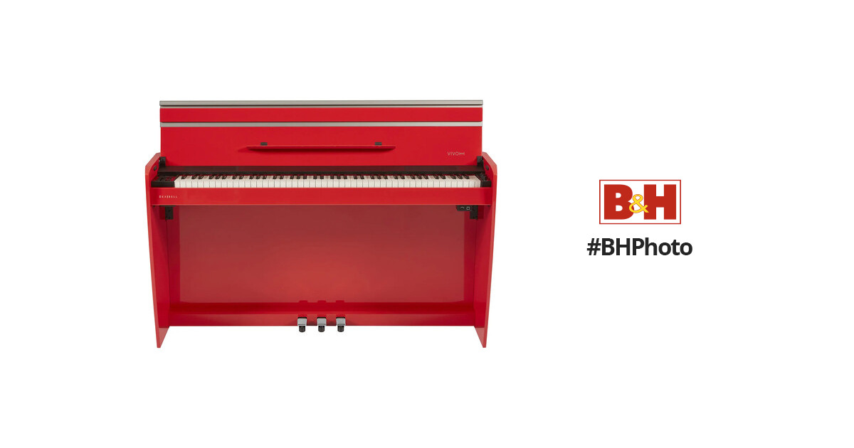 red upright piano