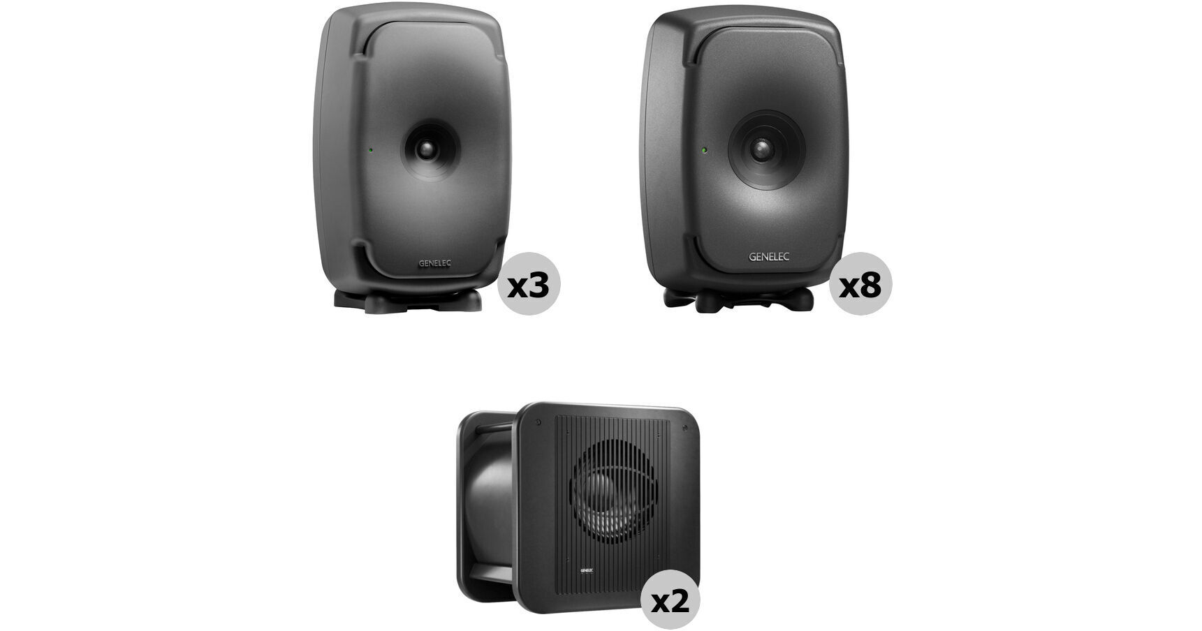 Genelec 7.1.4 Dolby Atmos Package with 3 x 8361A and 8 x 8341A