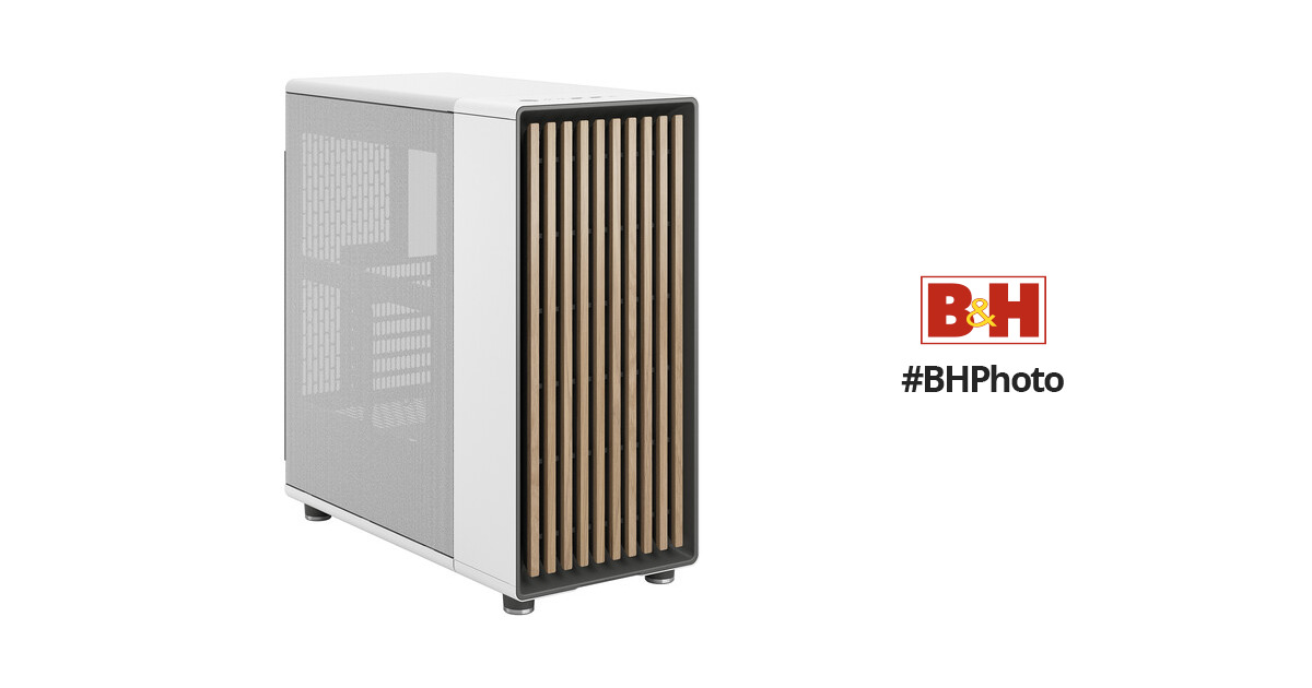 Fractal Design North ATX mATX Mid Tower PC Chassis with Walnut Front and  Mesh Side Panel - Chalk White FD-C-NOR1C-03