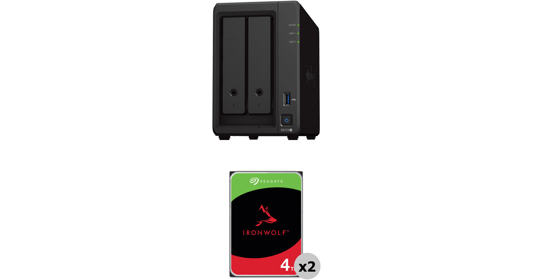 Synology NAS DiskStation DS723+ 2-bay Seagate Ironwolf 8 TB