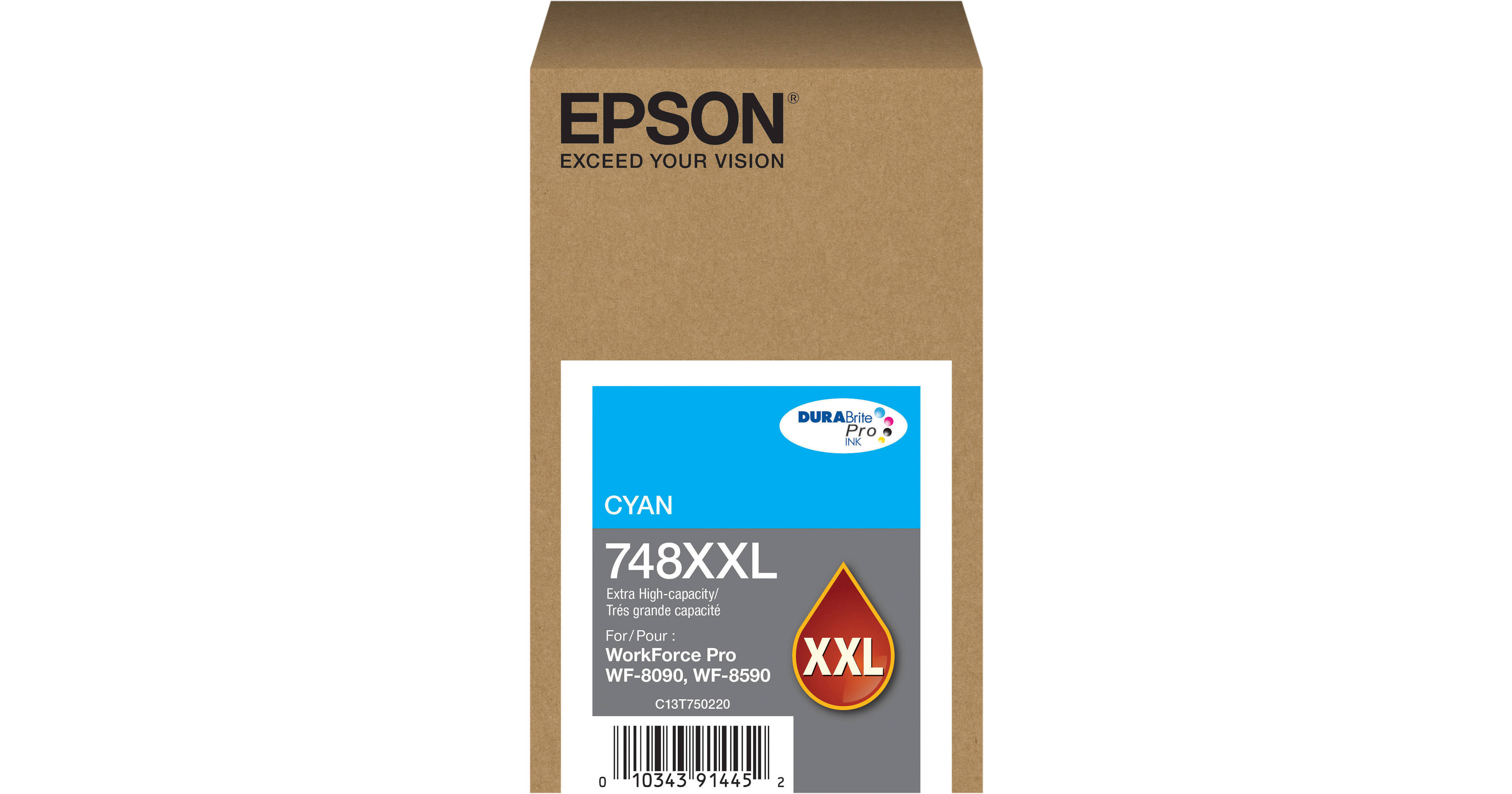 Epson DURABrite Pro 748XXL Extra-High Capacity Cyan T748XXL220