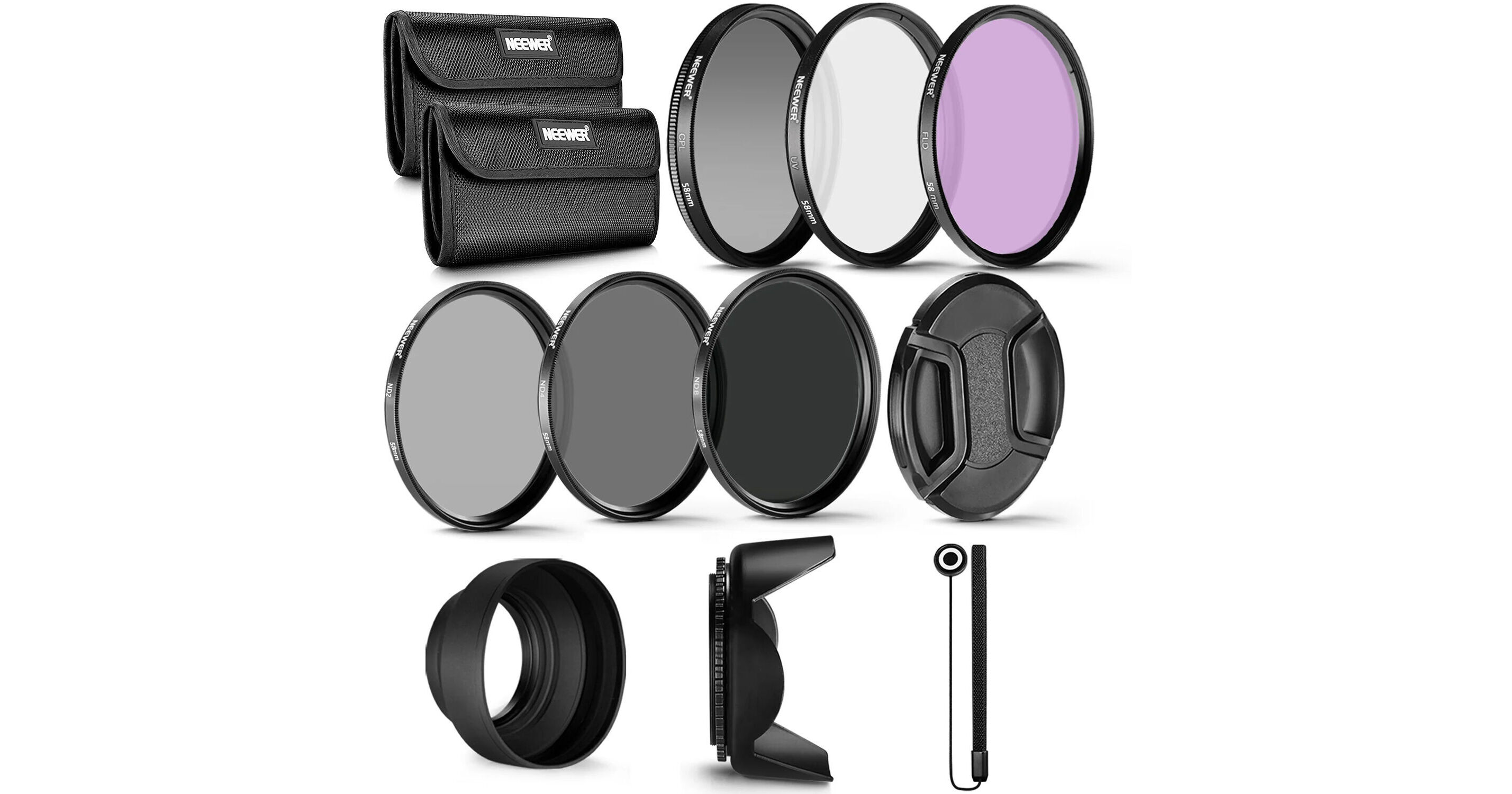 Neewer 58mm ND, CPL, UV & FLD Lens Filter Kit 66600710 B&H Photo