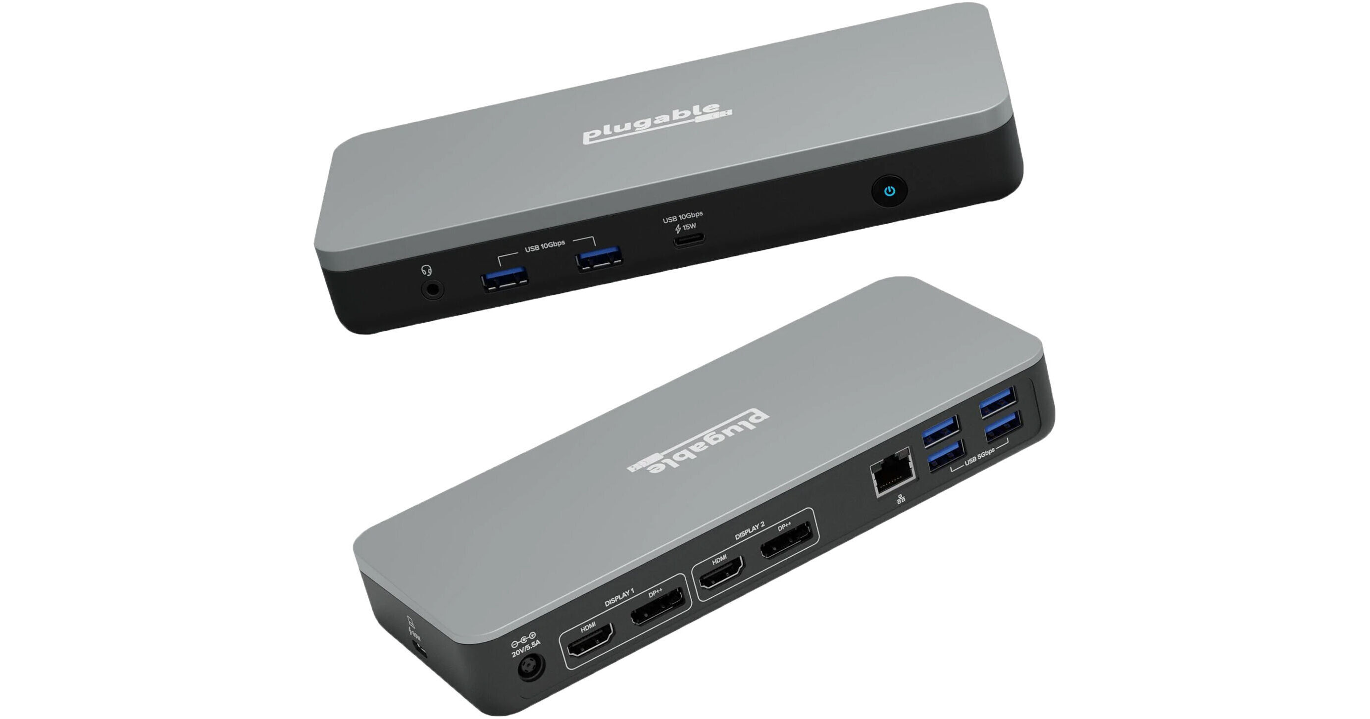 Plugable USBC 3.2 Gen 2 MultiAdapter Hub with Dual UDMSTHDC