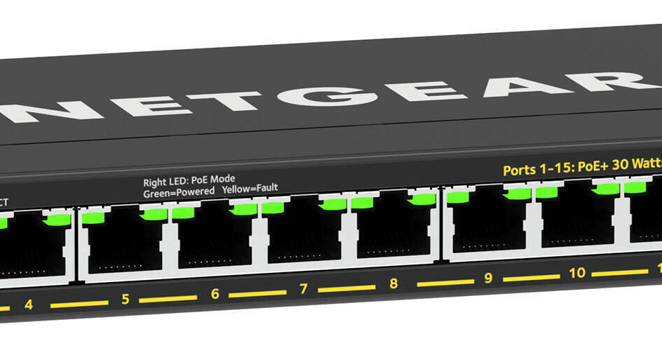 Netgear GS316EPP 16-Port Gigabit PoE+ Compliant GS316EPP-100NAS