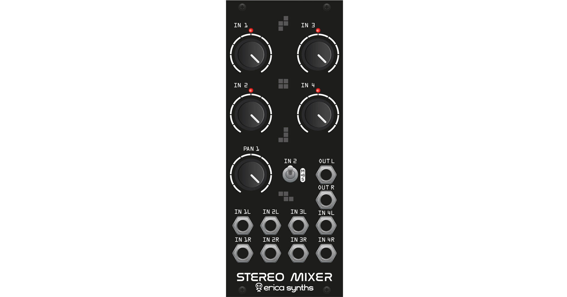 Erica Synths Drum Stereo Mixer Eurorack Module 4751030821733 B&H