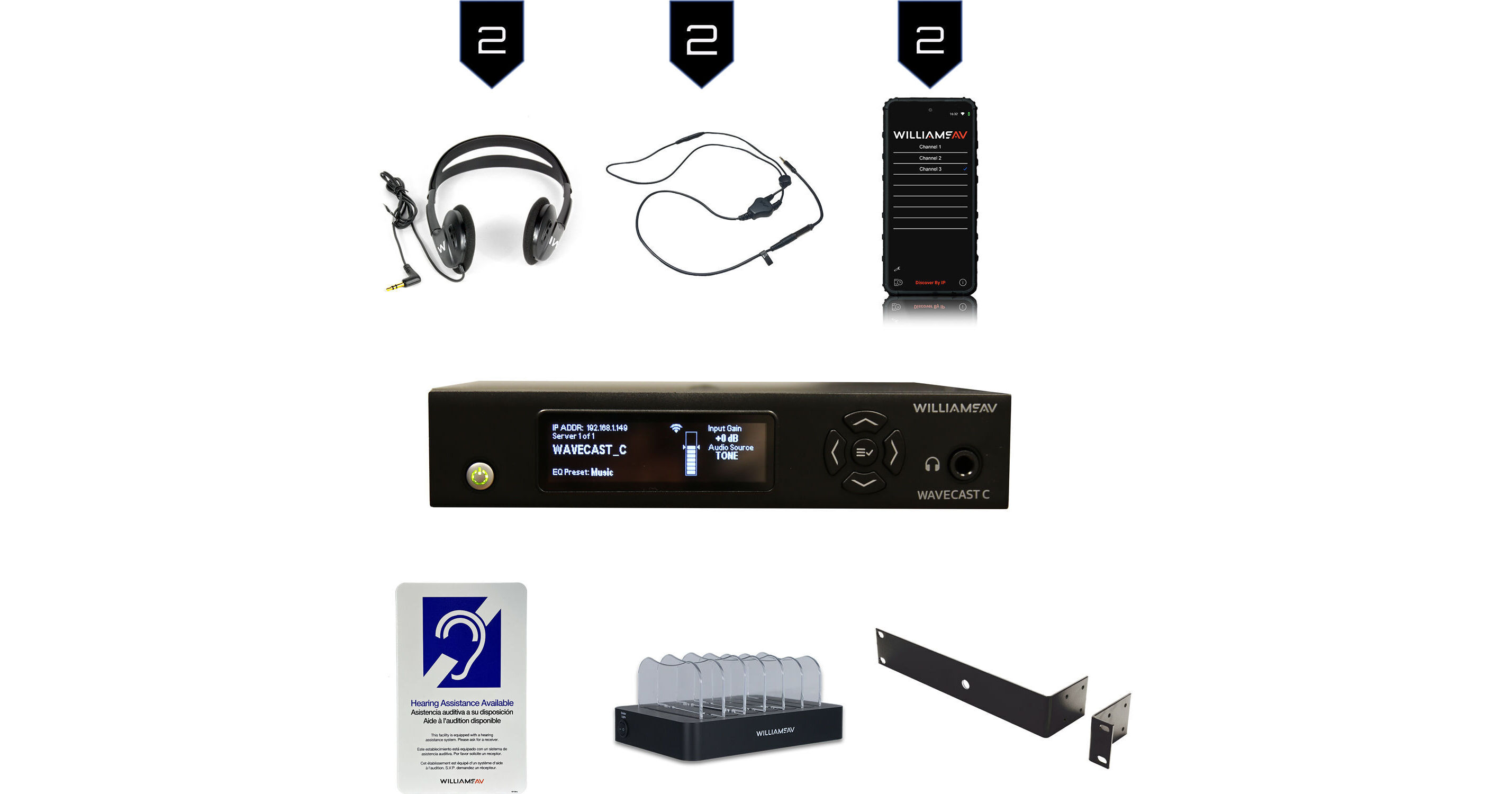 Williams AV FM T55C-00 FM Plus Large-Area Dual FM And Wi-Fi Base  Transmitter Without Dante 