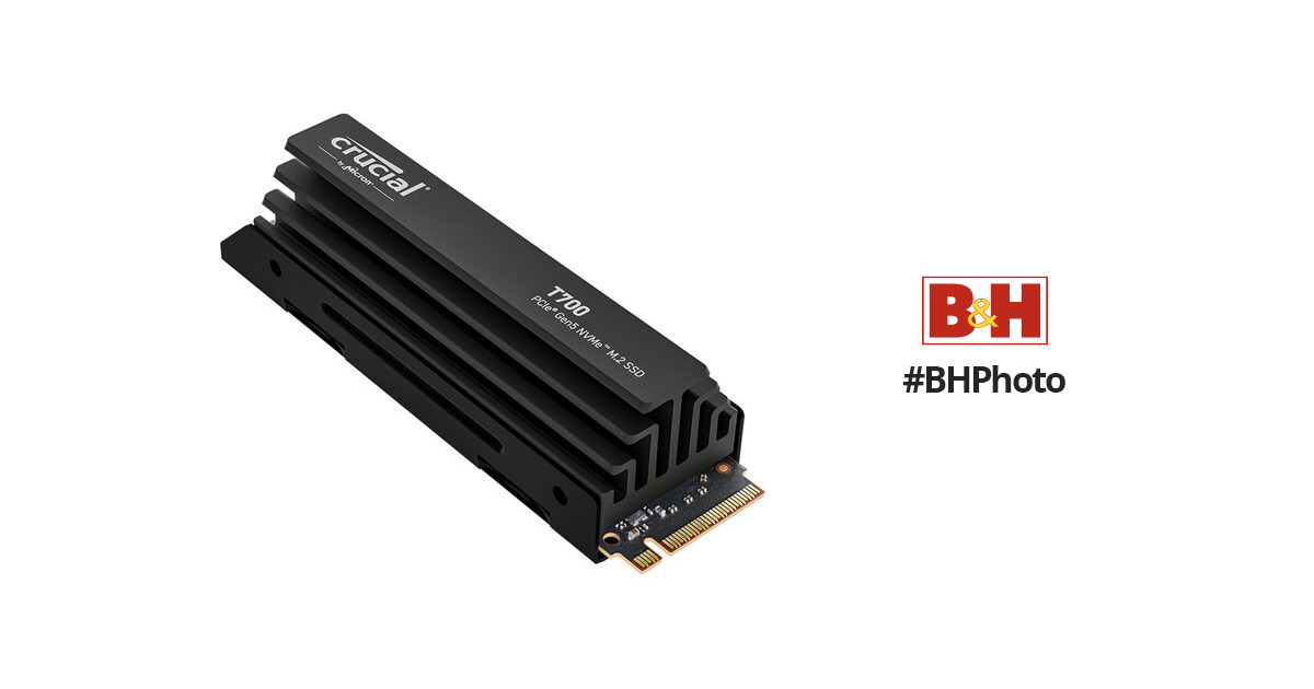  Crucial T700 4TB Gen5 NVMe M.2 SSD with heatsink - Up to 12,400  MB/s - DirectStorage Enabled - CT4000T700SSD5 - Gaming, Photography, Video  Editing & Design - Internal Solid State Drive : Electronics