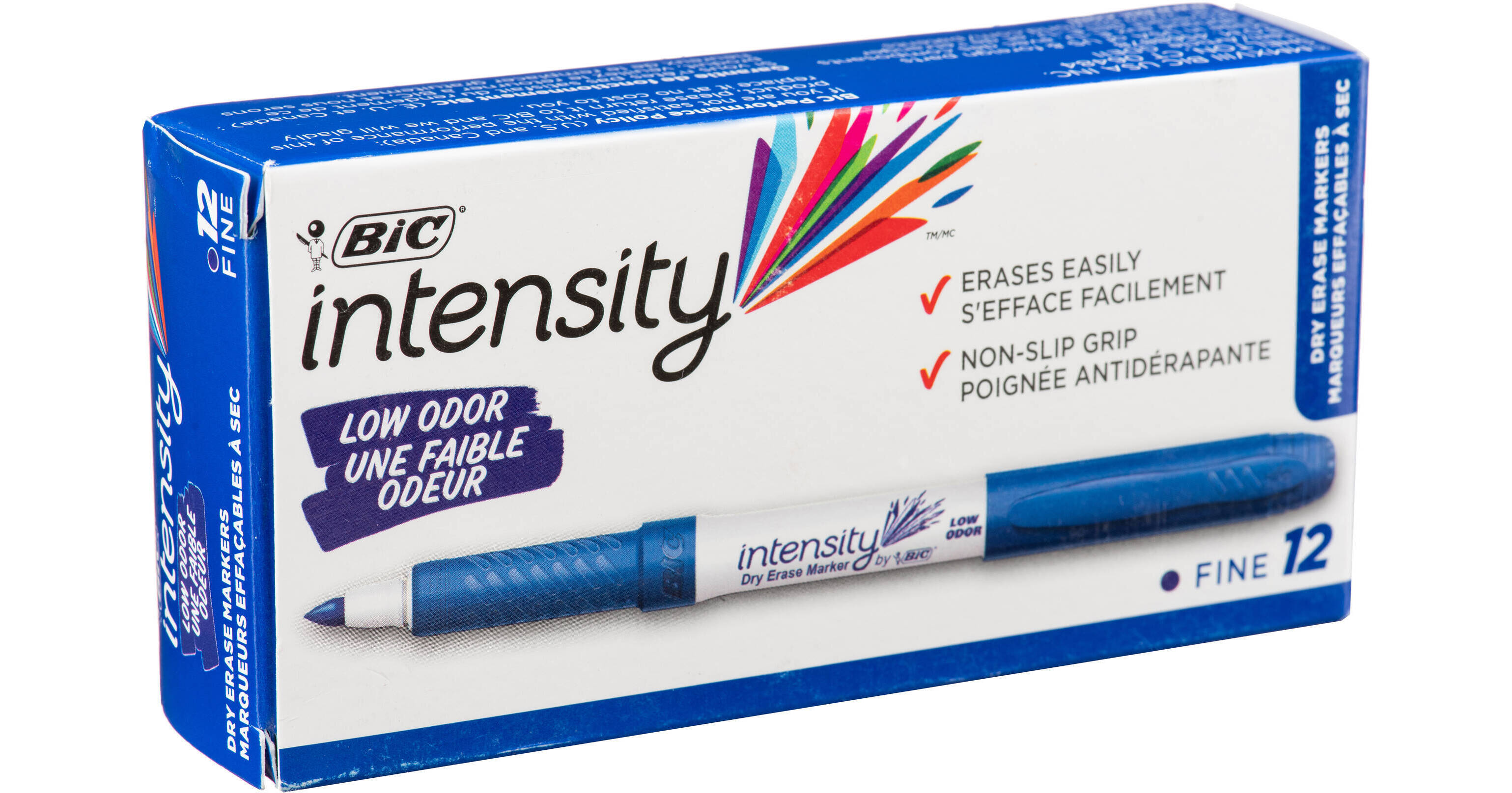 BIC Intensity Low Odor Dry Erase Pocket Marker Fine Point (Blue, 12-Pack  Box)