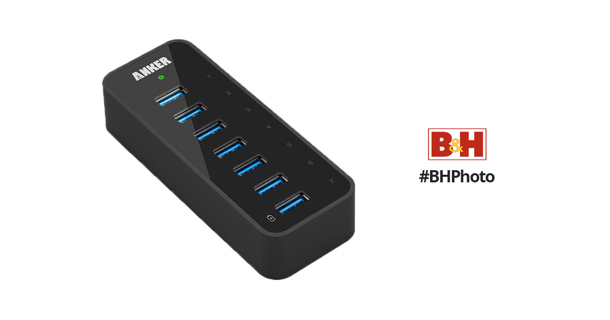  Anker 7-Port USB 3.0 Data Hub with 36W Power Adapter