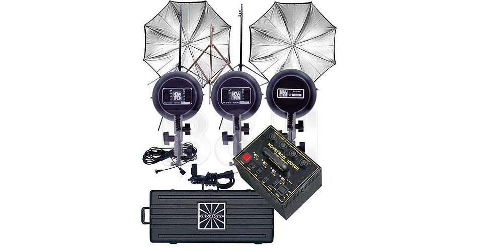 Novatron 1000 W/S 3-Light Pro Kit with Umbrellas, LD1000-3 B&H