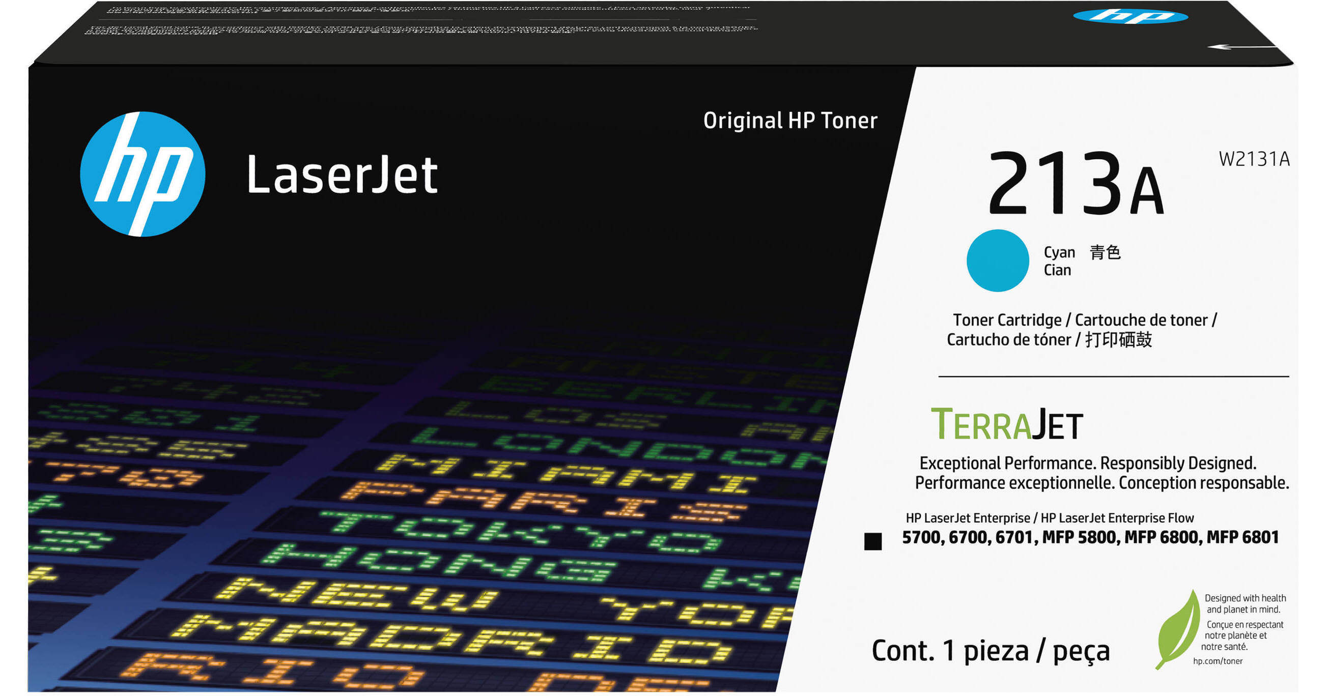 HP 213A TerraJet LaserJet Toner Cartridge (Cyan) W2131A B&H