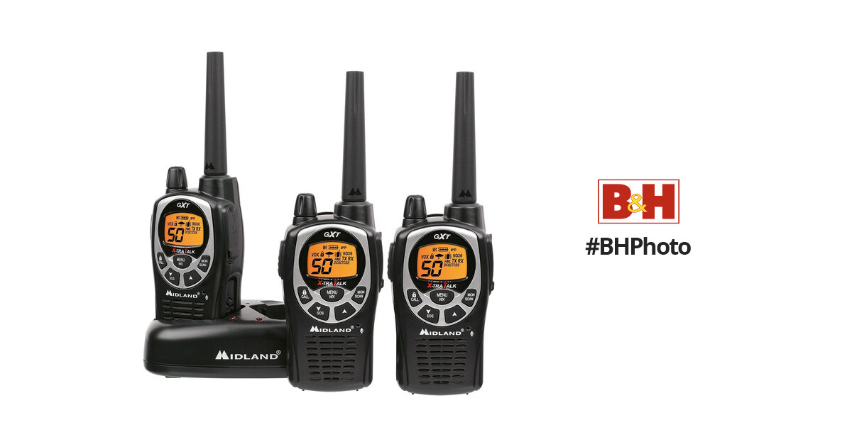 Midland GXT1000X3VP4 Two-Way GMRS Radio (3-Pack) GXT1000X3VP4