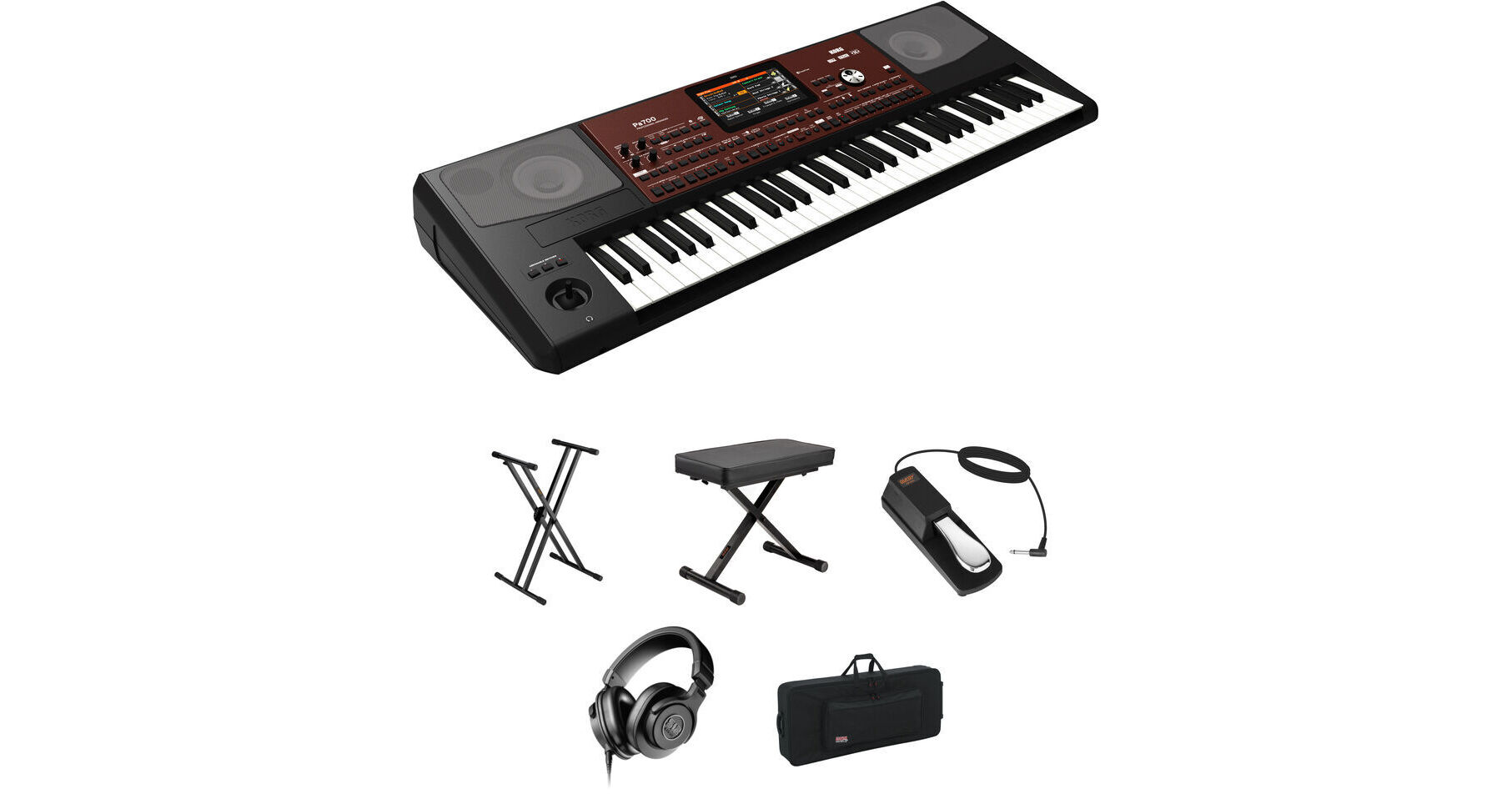 Korg Pa700 61-Key Pro Arranger Keyboard Kit With X-Stand,