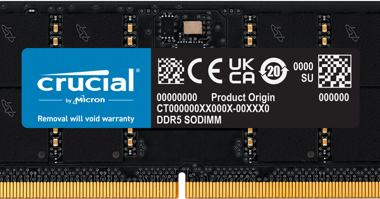 Crucial 48GB Laptop DDR5 5600 MHz SO-DIMM Memory Module