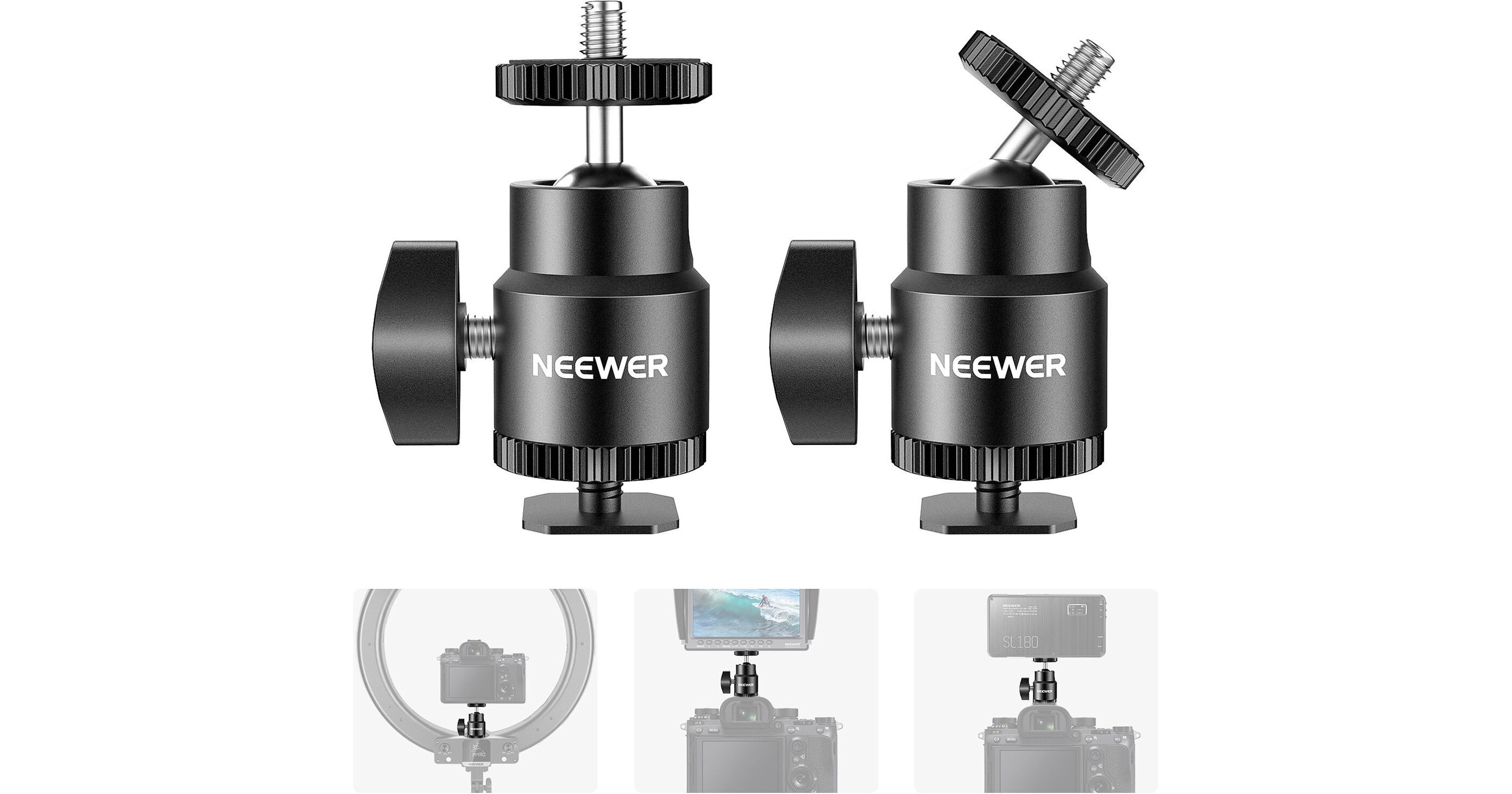 Neewer 1/4"20 Camera Hot Shoe Mount with Additional 66600480