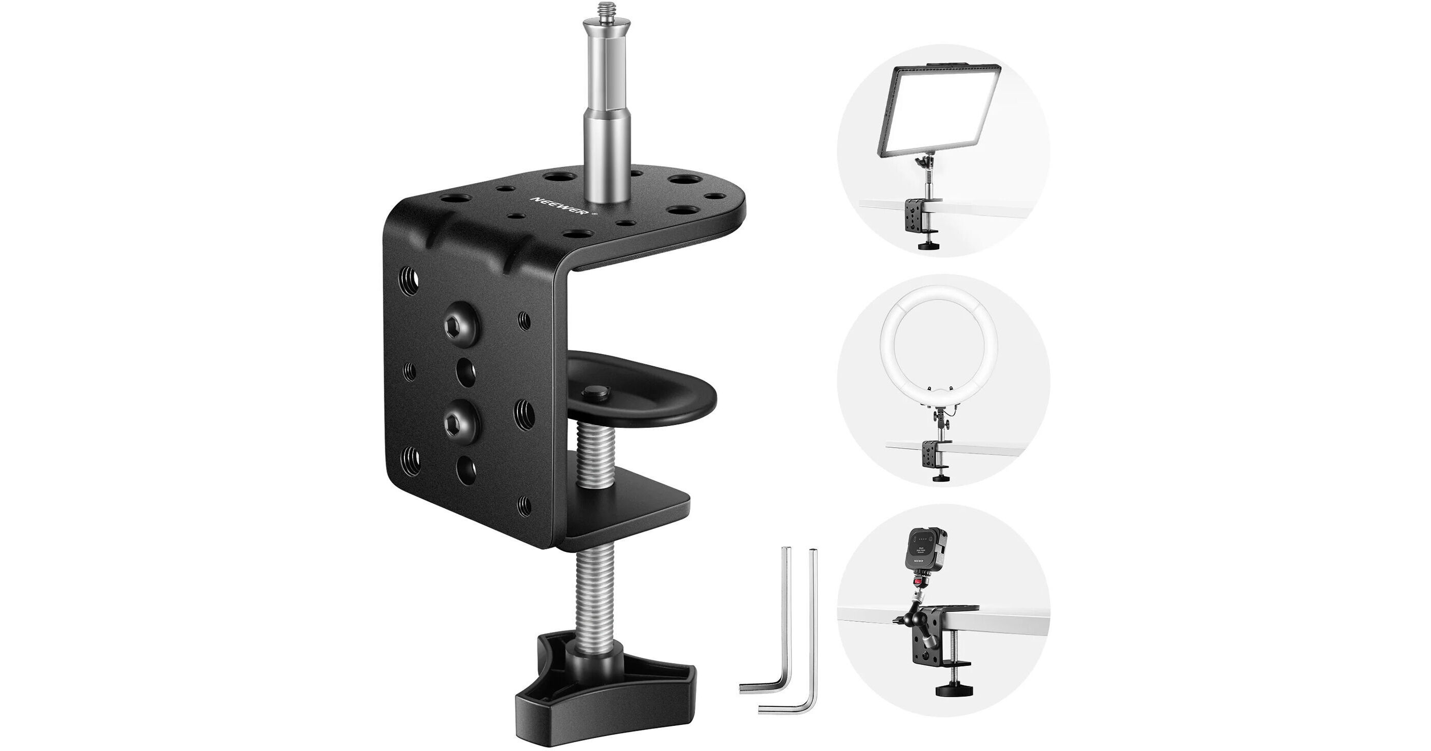 Neewer Heavy Duty C-Clamp Desk Mount Light Stand 66601305 B&H