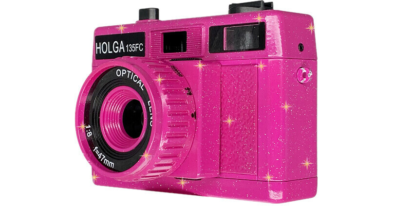 Holga 135FC Camera With Flash (Pink Sparkle) 274135 B&H Photo