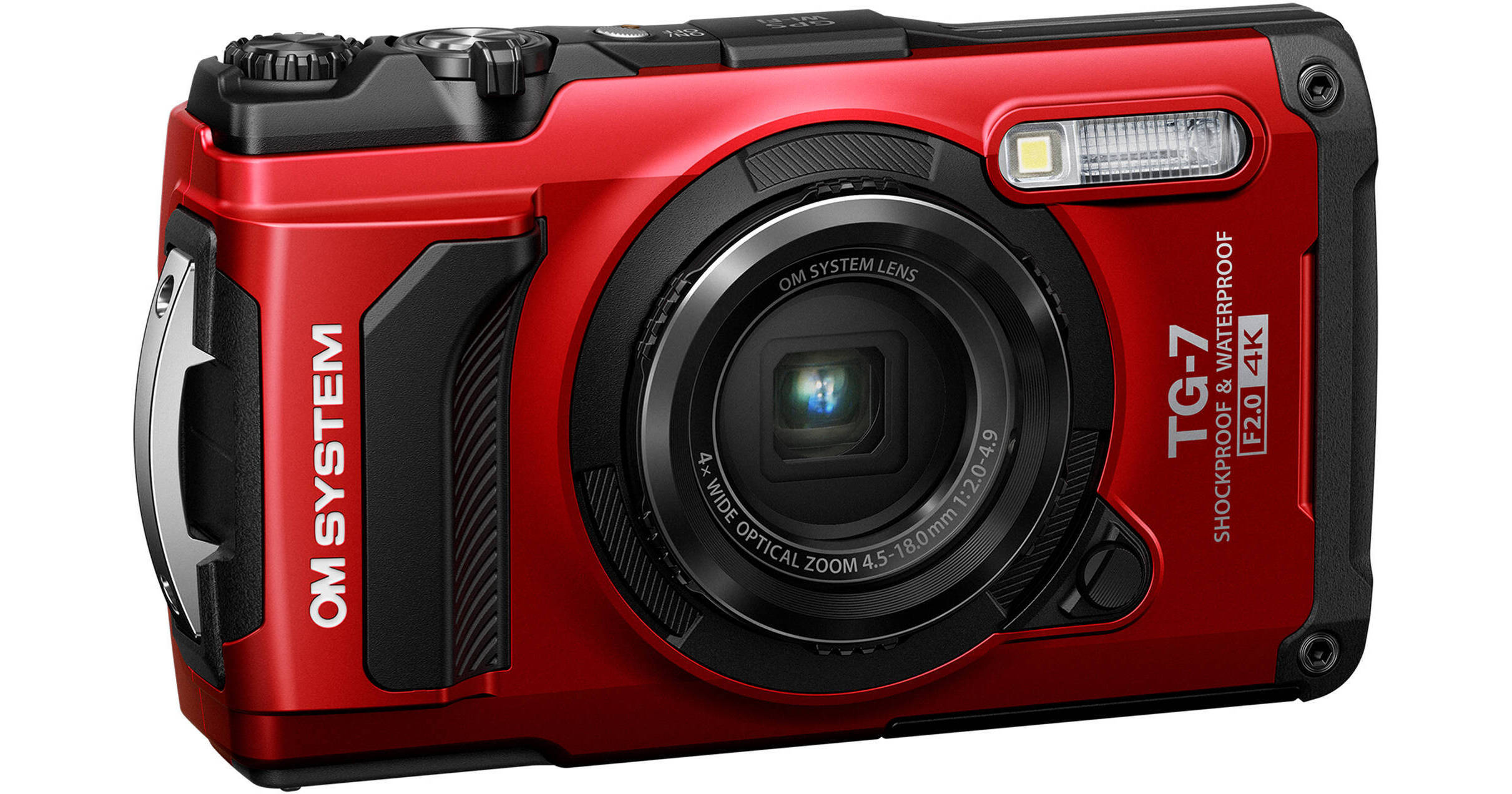 OM SYSTEM Tough TG-7 Digital Camera (Red) V110030RU000 B&H Photo