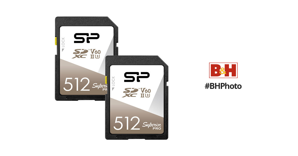 Silicon Power 512GB Superior Pro UHS-II (U3) V60 SDXC Memory Card – Silicon  Power Store (US)