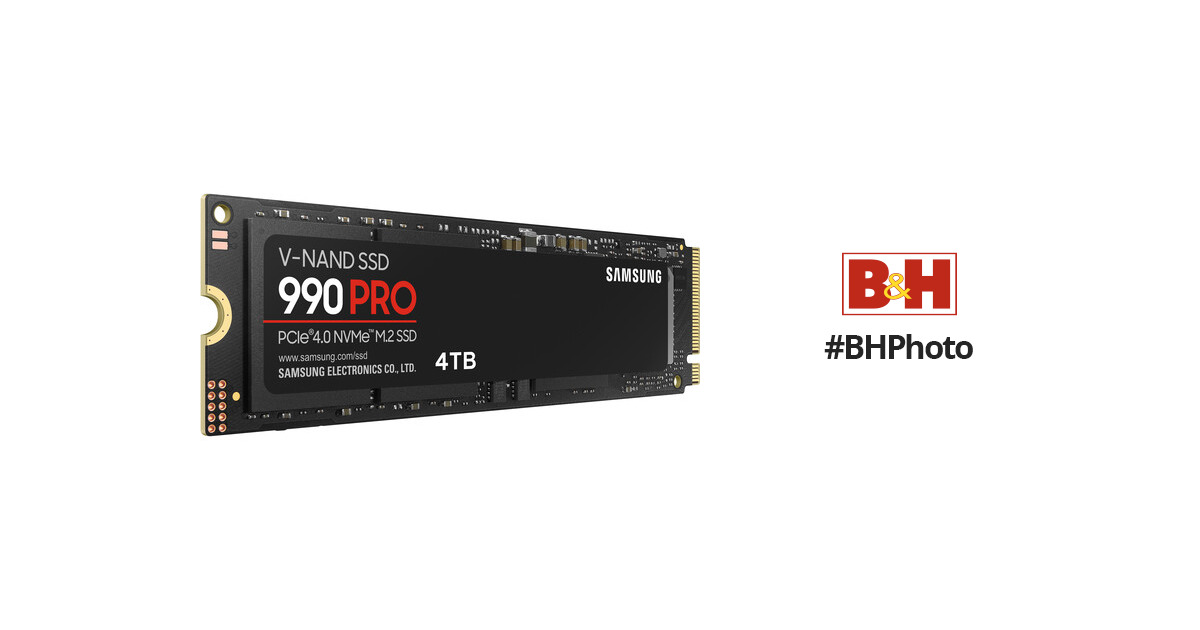 Samsung 4TB 990 PRO PCIe 4.0 x4 M.2 Internal SSD MZ-V9P4T0B/AM