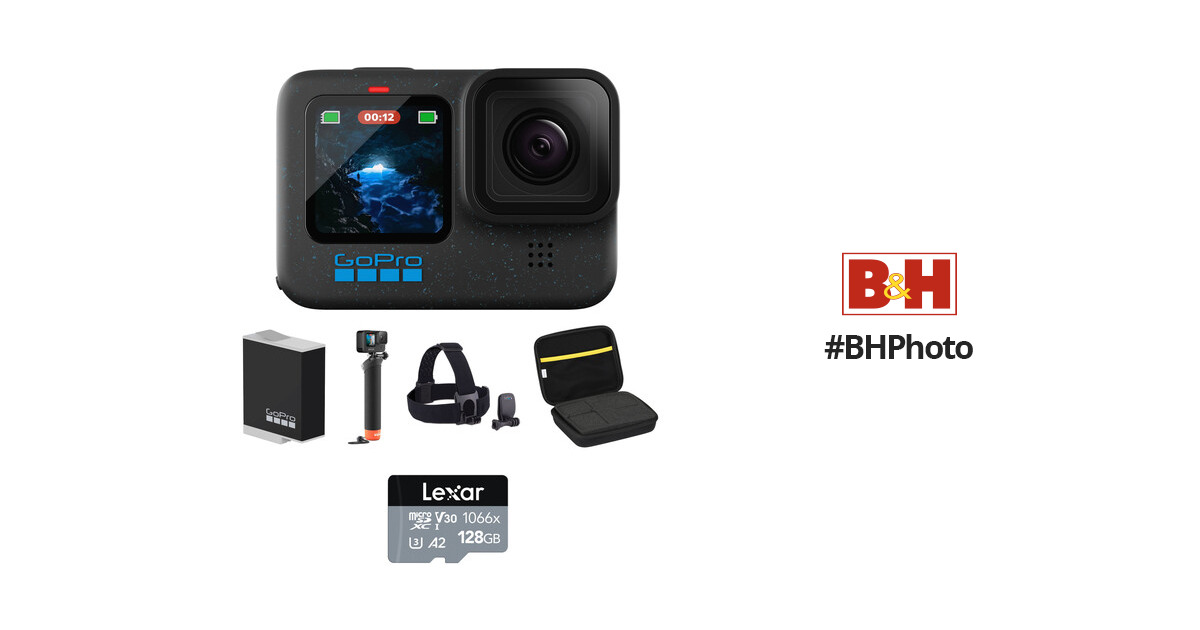 GoPro HERO12 Black Action Camera Specialty Bundle - 7PC Accessory Kit 
