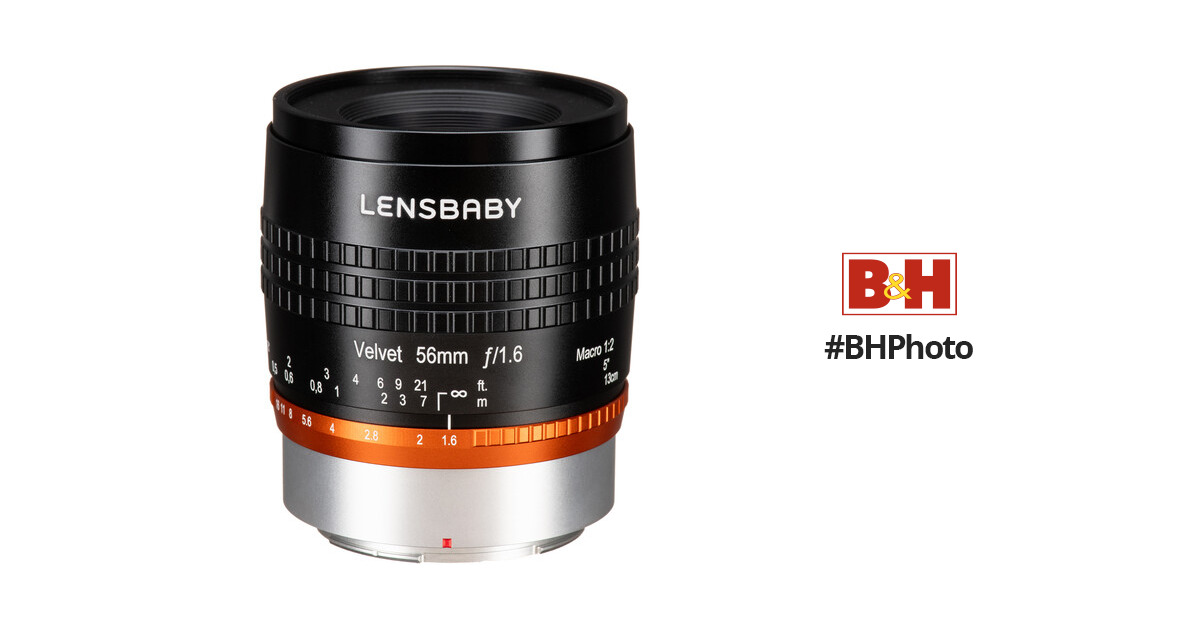 Lensbaby Velvet 56mm f/1.6 Lens with Copper Rings LBV56CLENZ Bu0026H