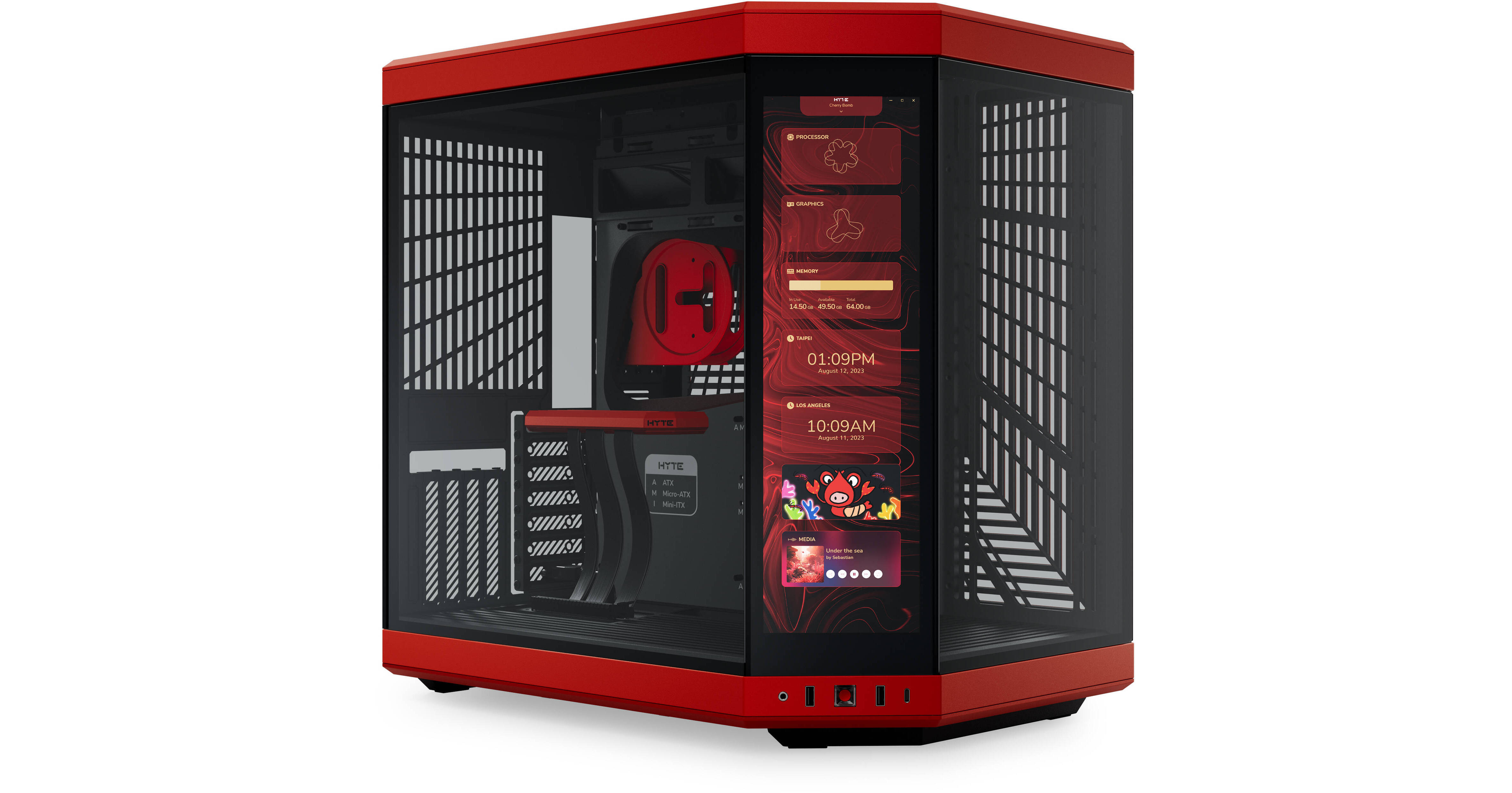 HYTE Y70 Touch Mid-Tower Case (Red & Black) CS-HYTE-Y70-BR-L B&H