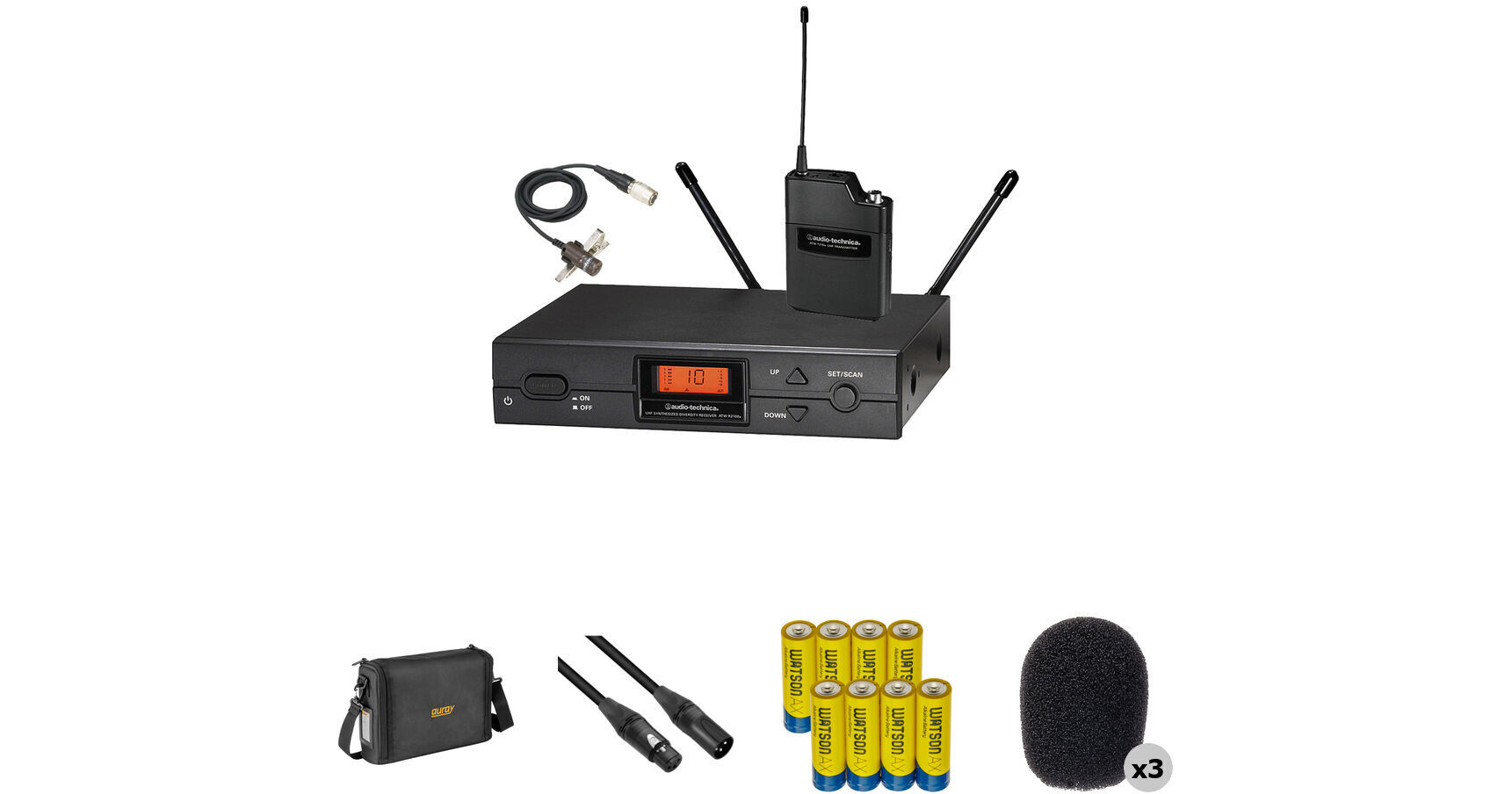 Audio Technica ATW 2129b Wireless Lavalier Microphone System Kit