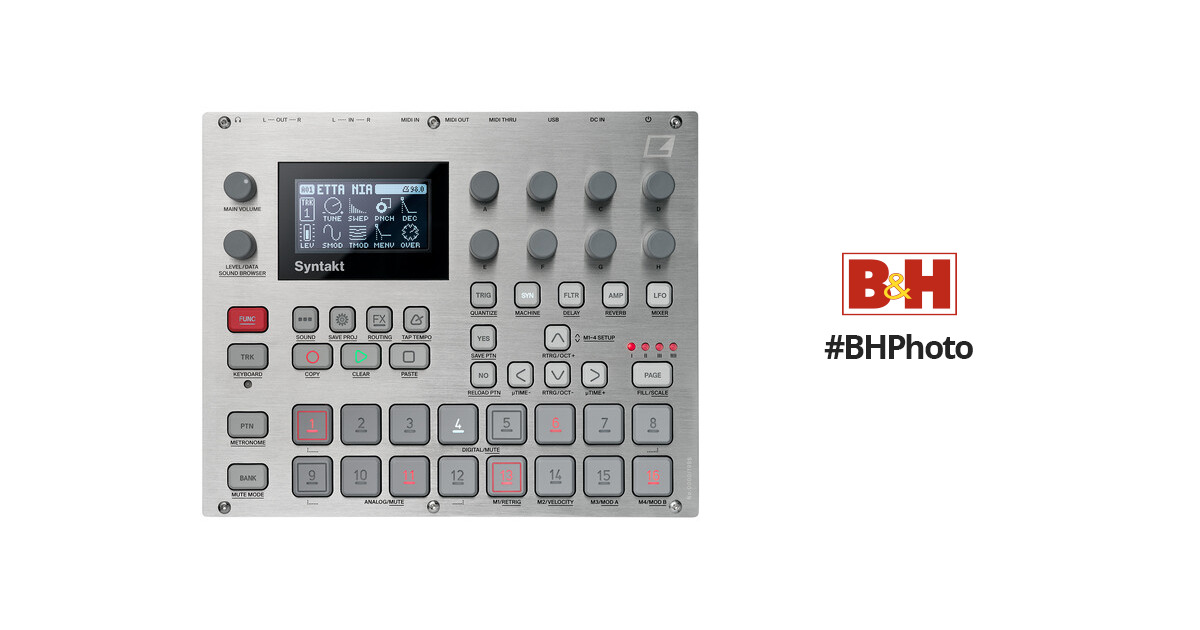 Elektron Syntakt 12-Voice Digital Drum Machine and Synthesizer 25th  Anniversary Edition (Silver)