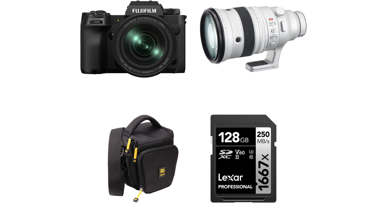 FUJIFILM XH2 Mirrorless Camera with 1680mm and 200mm Lenses