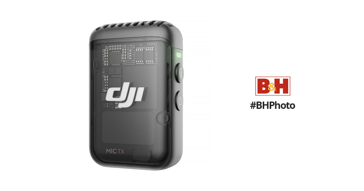 DJI Mic 2 Clip-On Transmitter/Recorder with Built-In Microphone (2.4 GHz,  Platinum White) by DJI at B&C Camera