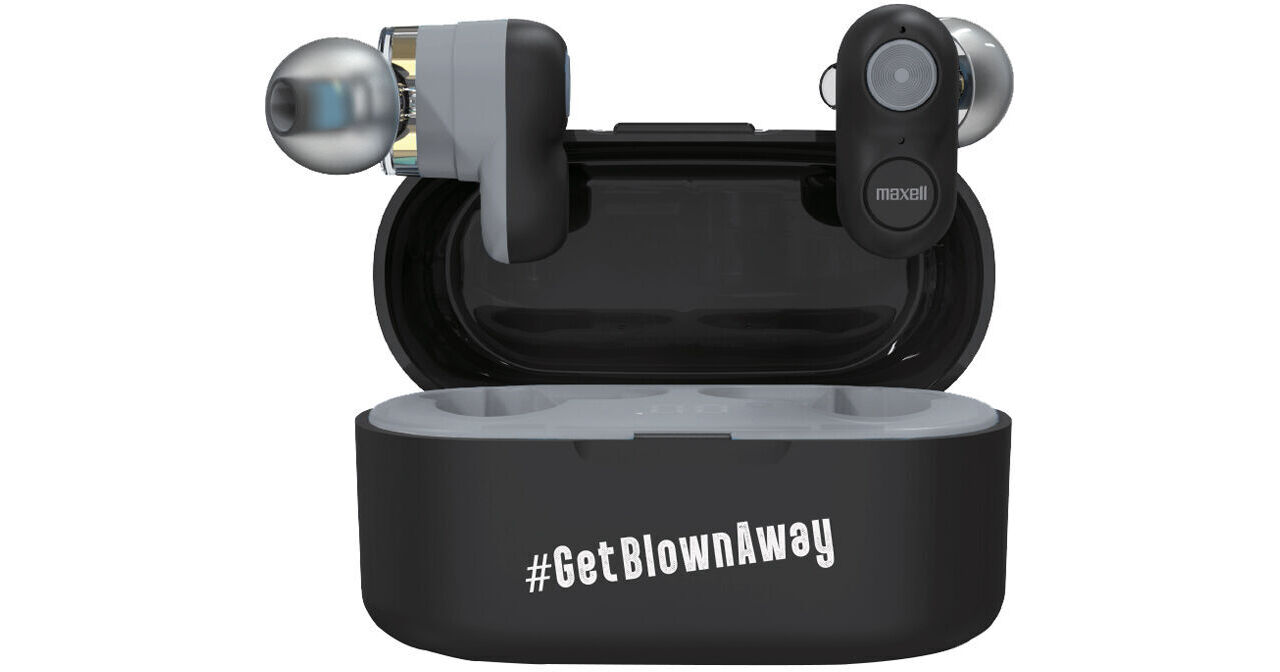 Maxell TWDD-BK Dual-Driver True Wireless Earbuds