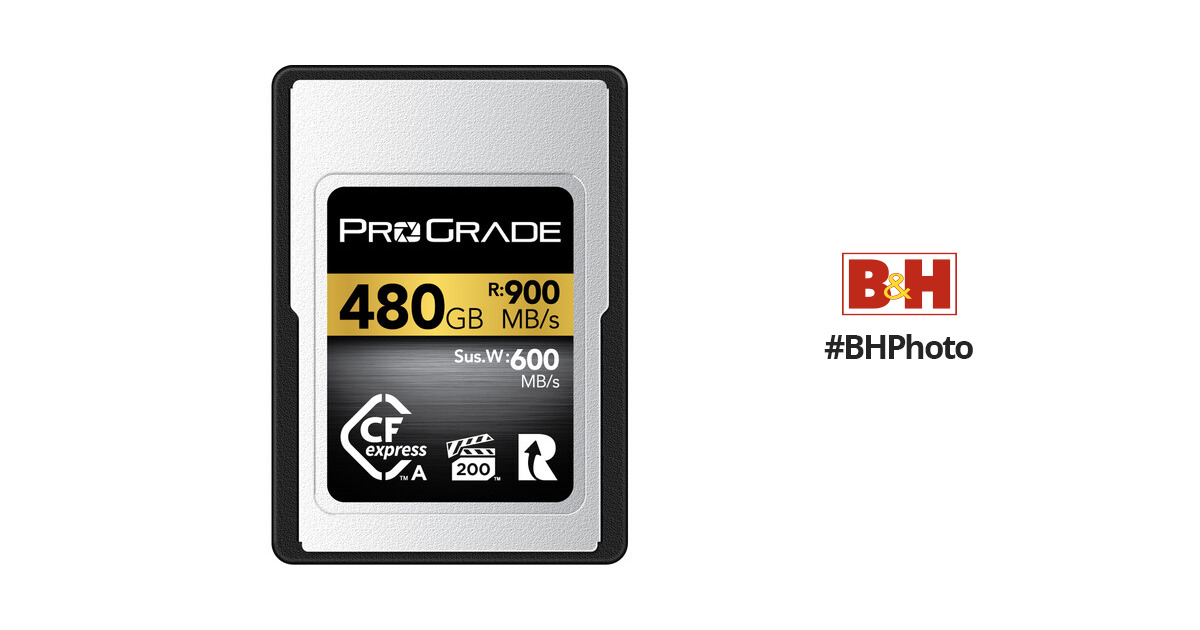 ProGrade Digital 480GB CFexpress 2.0 Type A Gold PGCFXA480GEBH
