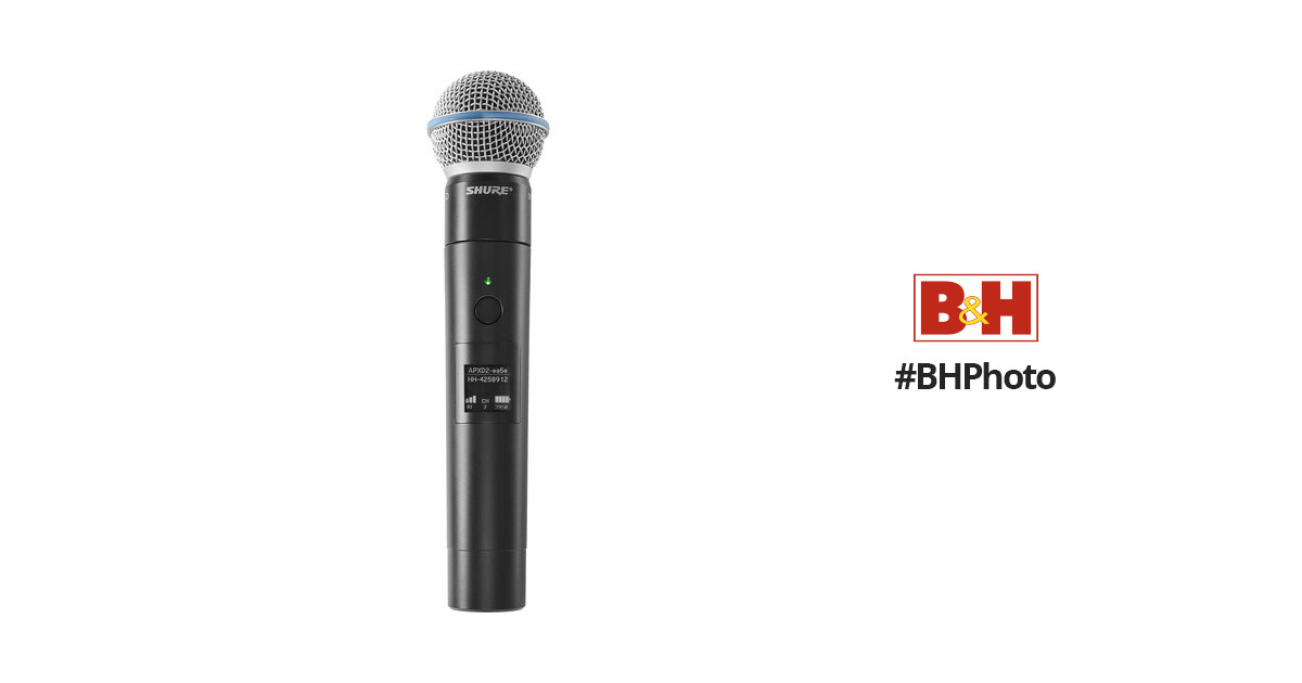 Shure MXW2X/BETA58 Wireless Handheld Microphone Transmitter with Beta 58A  Capsule (1.9 GHz)