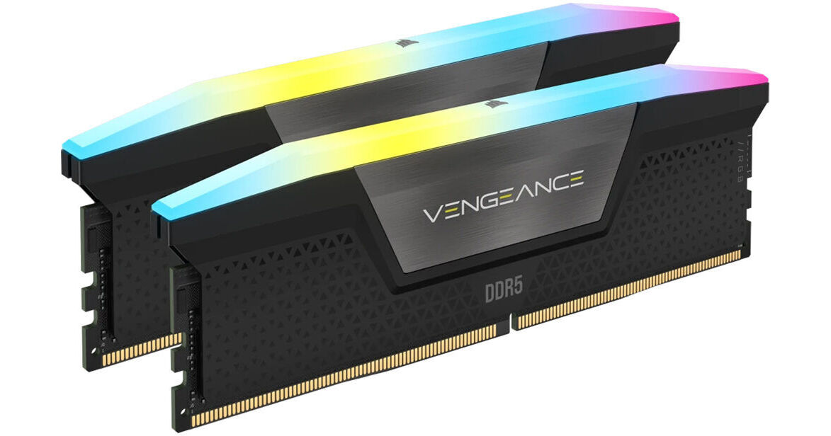 Corsair 32GB VENGEANCE RGB DDR5 6000MT/s DIMM Memory Kit (Black, 2 x 16GB)