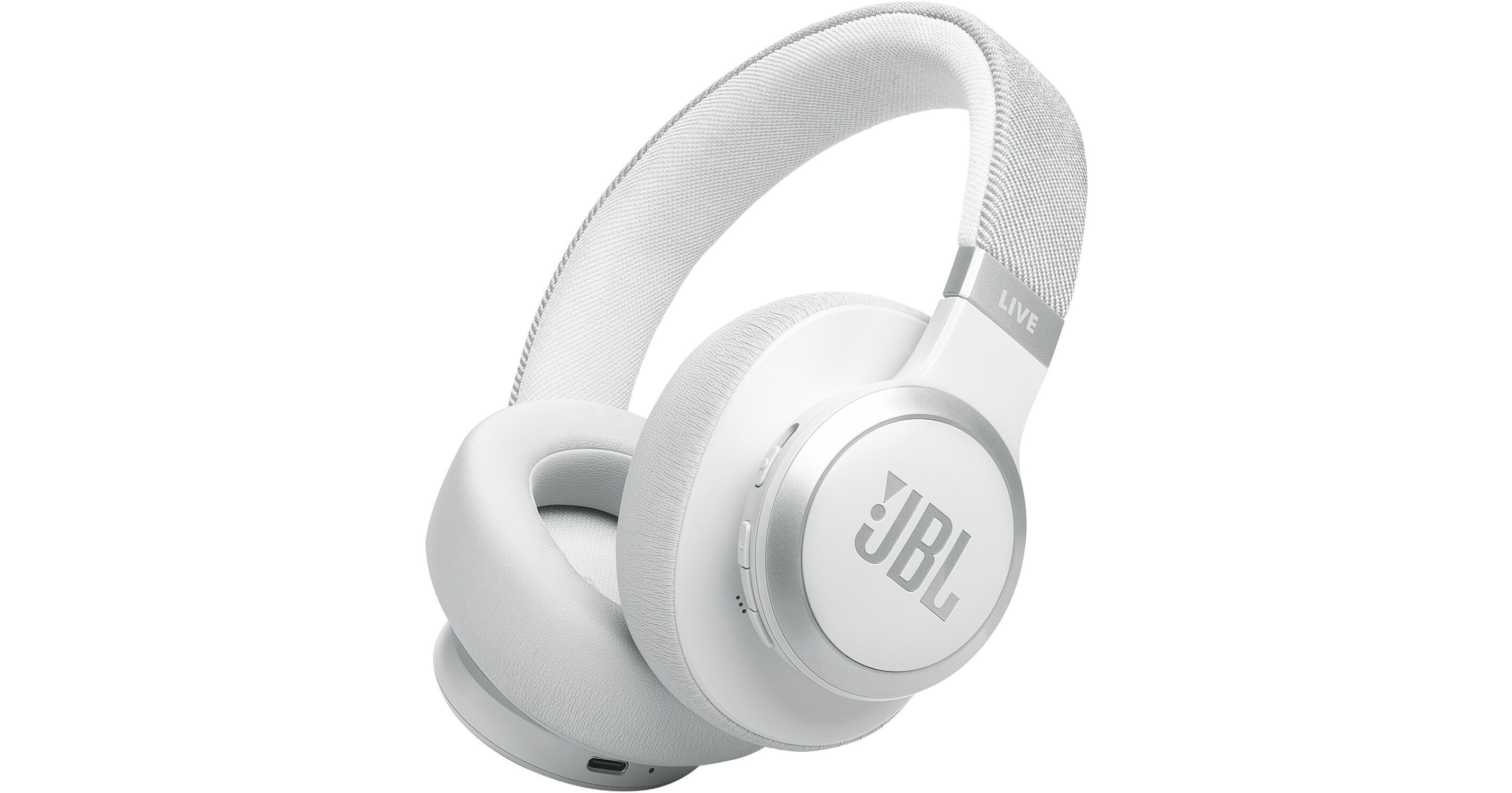 JBL Live 770 NC Over-Ear Noise-Cancelling Headphones (White)