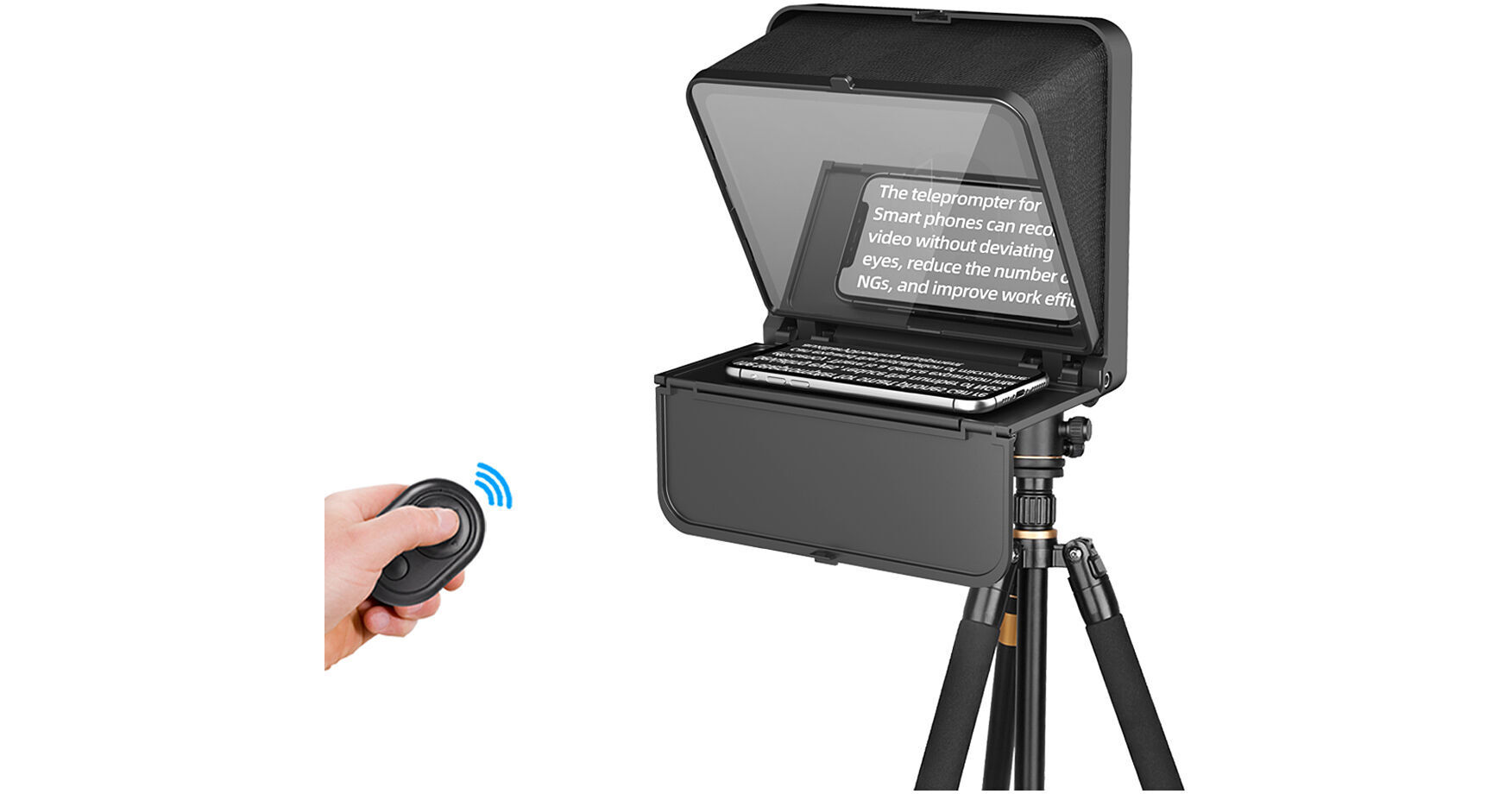 TC7S draagbare teleprompter voor telefoon, mini-teleprompter met één TC7S draagbare teleprompter voor telefoon, mini-teleprompter met één