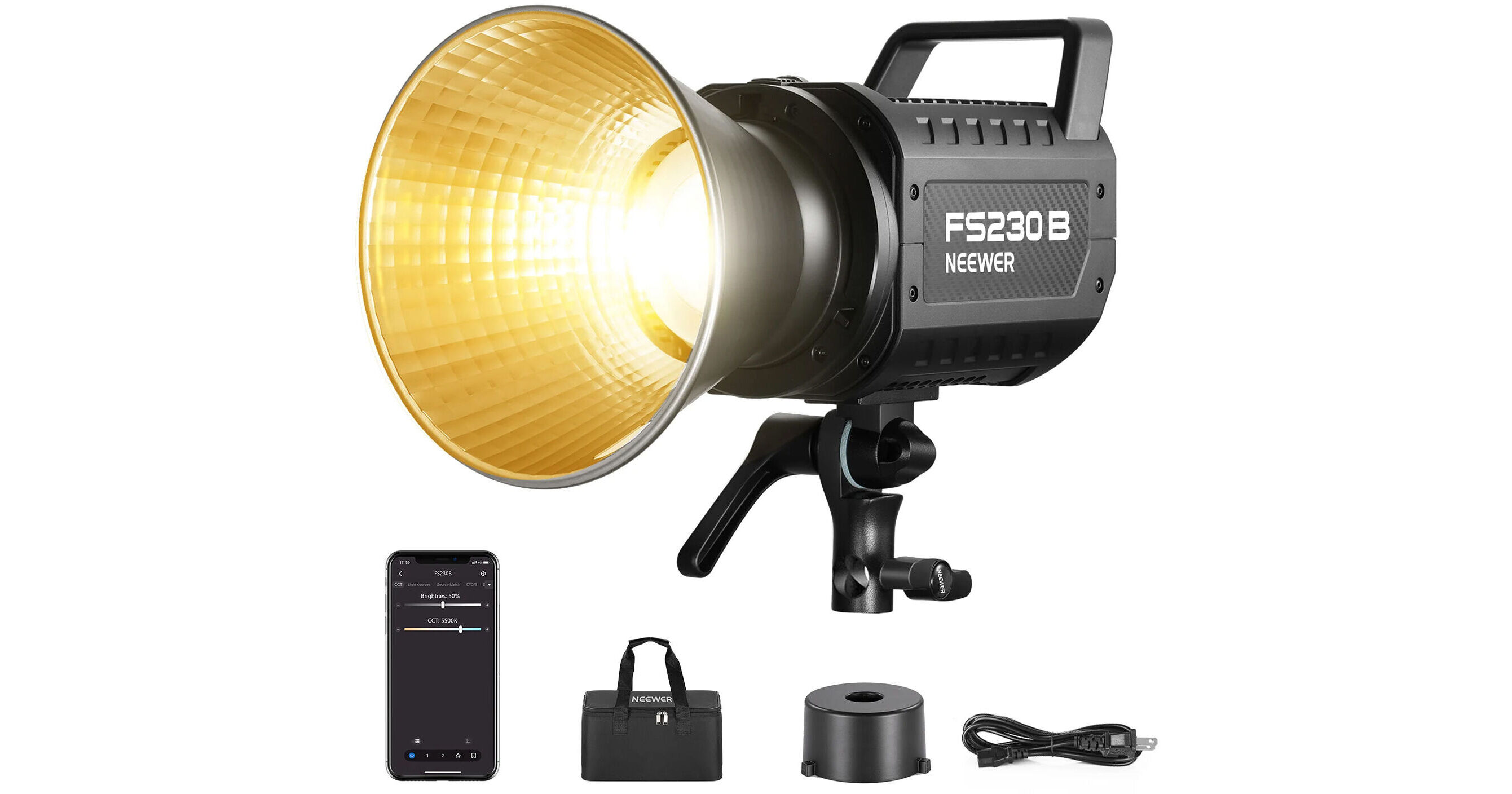 Lampe LED Studio NEEWER FS230B - 230W Bicolore, Contrôle APP/2.4GHz, Monture Bowens