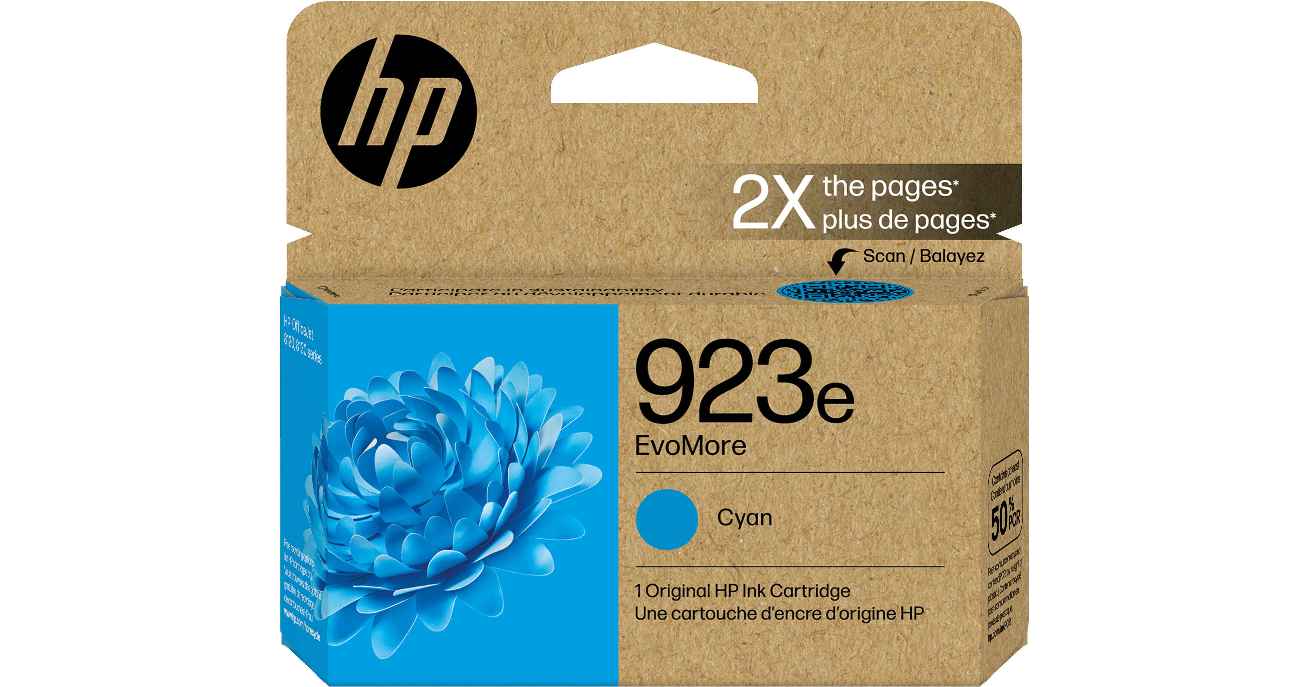 HP 923e EvoMore Cyan Officejet Pro Ink Cartridge 4K0T4LN B&H