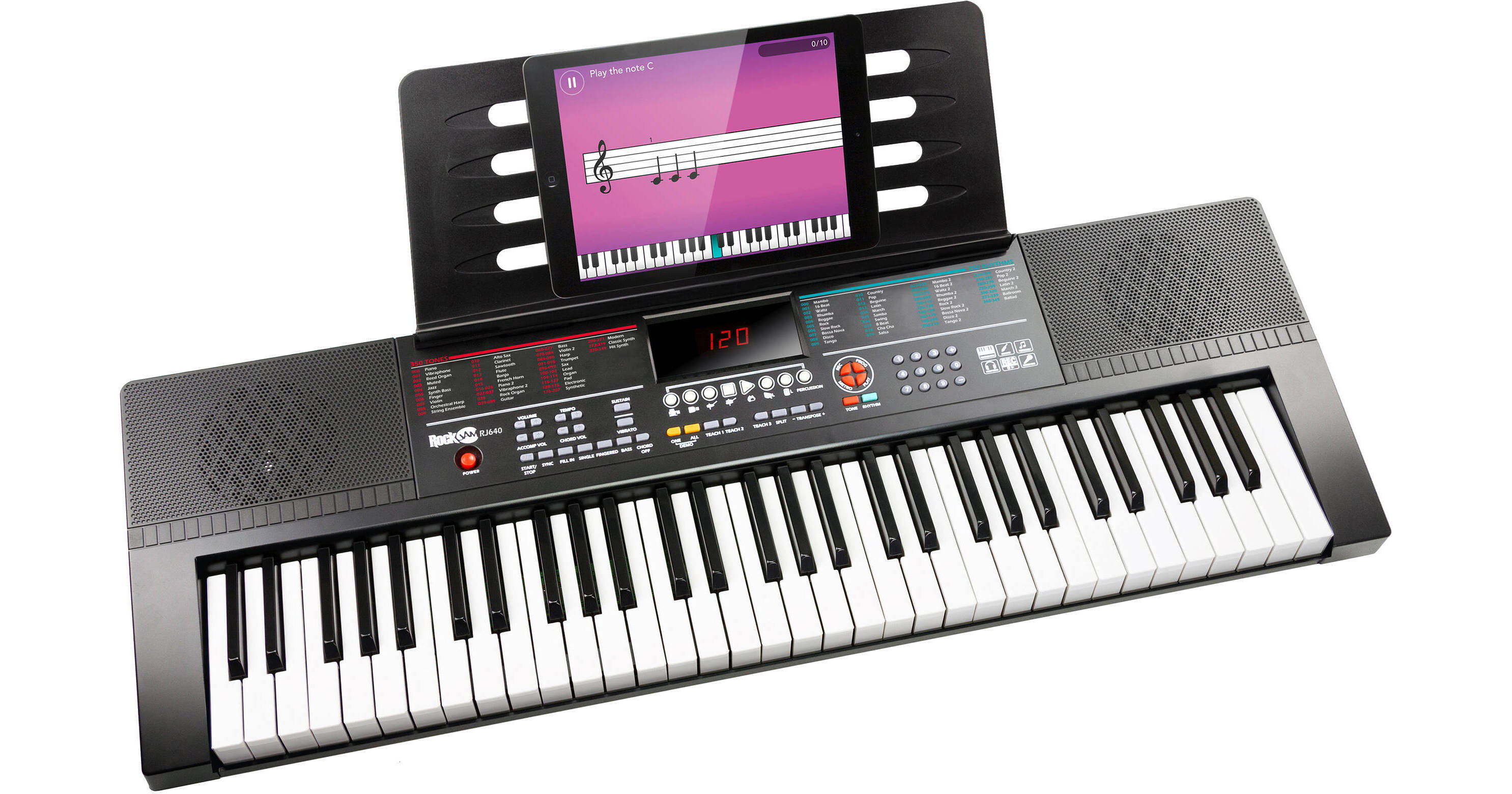 RockJam RJ640 61Key Portable Keyboard RJ640G B&H Photo Video