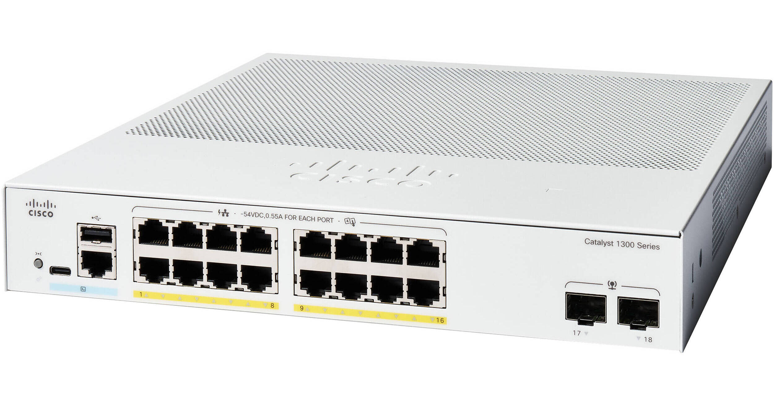 Cisco Catalyst C1300-16P-2G 16-Port Gigabit PoE+ C1300-16P-2G