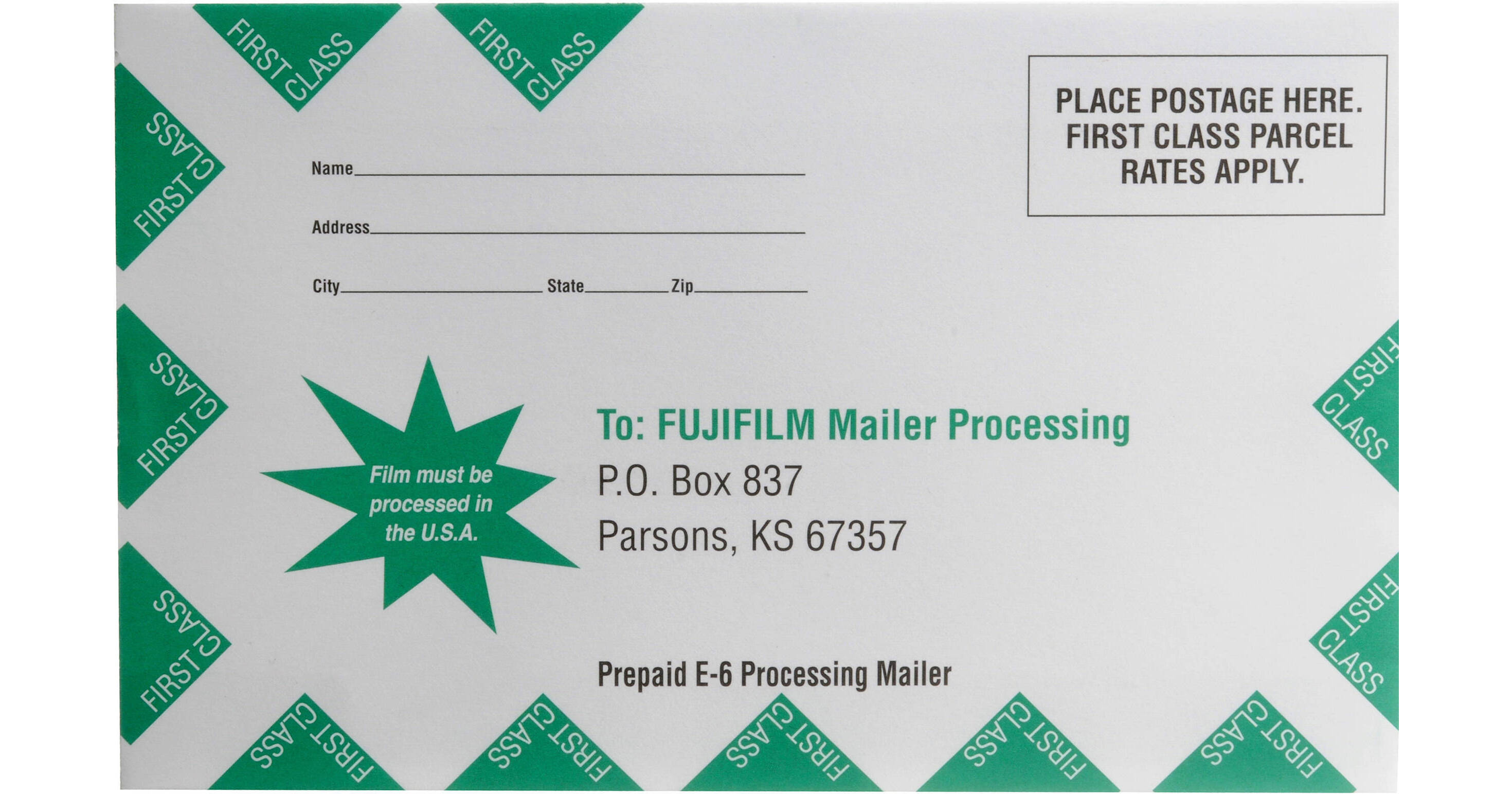 fujifilm slide processing mailer