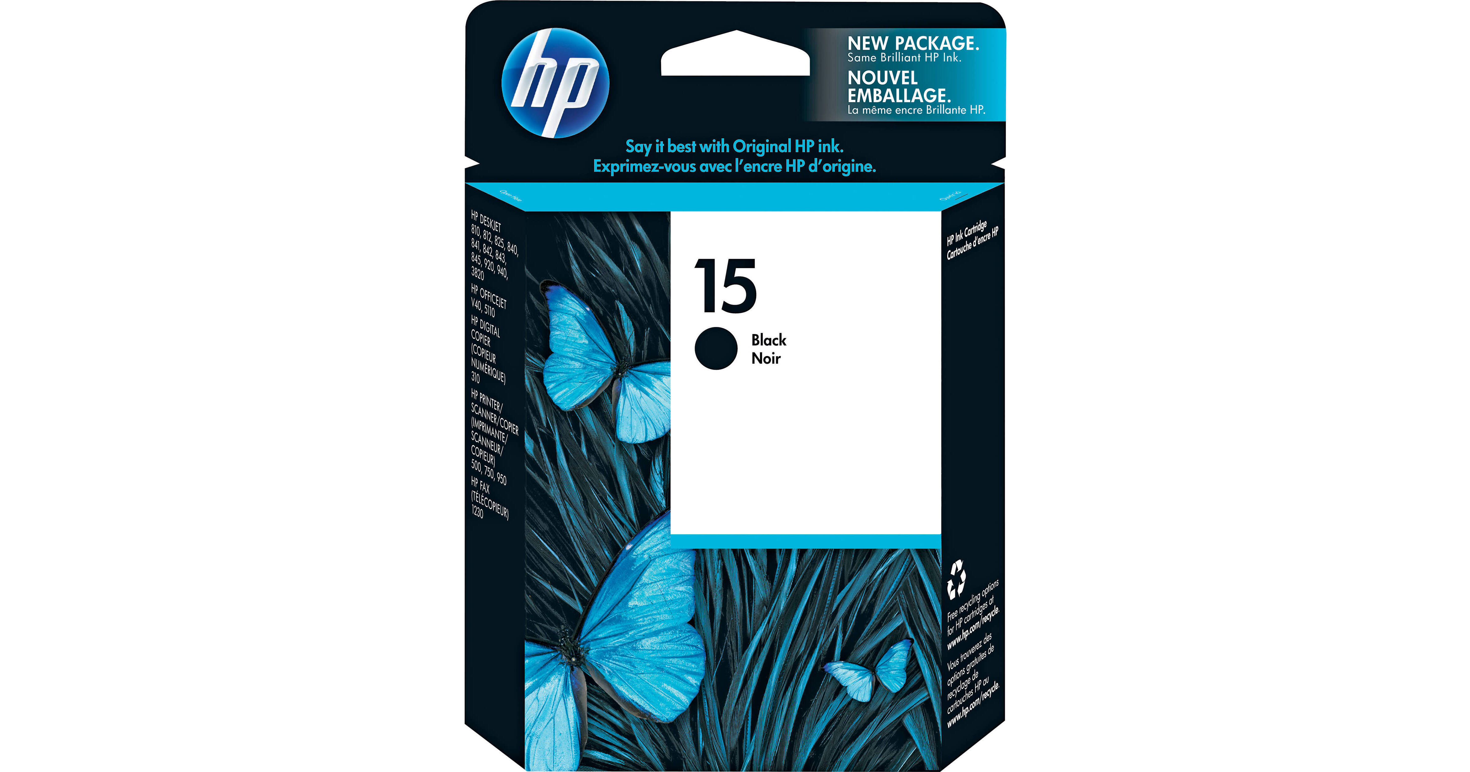 HP 15 Black Inkjet Print Cartridge C6615DN B&H Photo Video